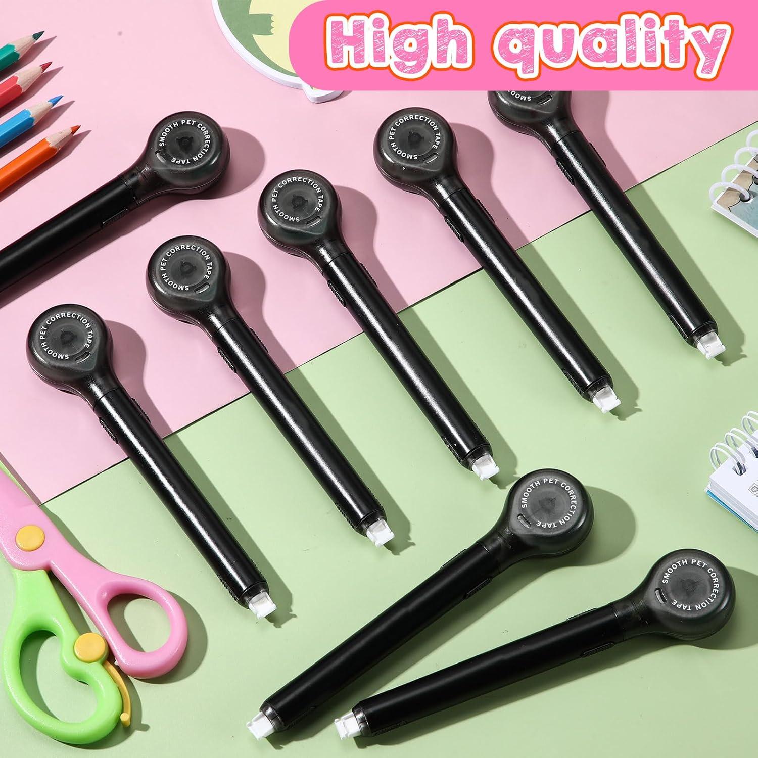 Paquete de 10 Bolígrafos Correctores Gersoniel 5 mm x 6 m Negro