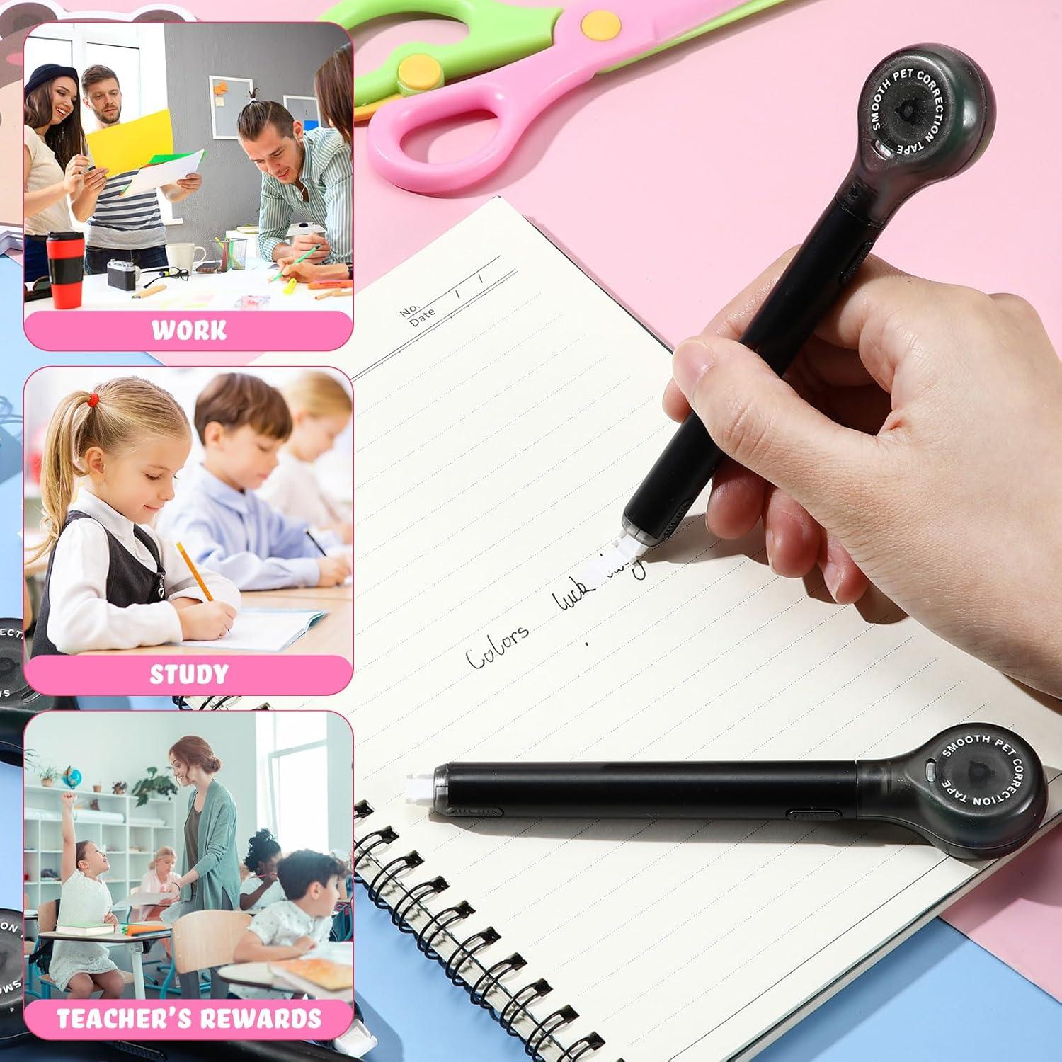 Paquete de 10 Bolígrafos Correctores Gersoniel 5 mm x 6 m Negro