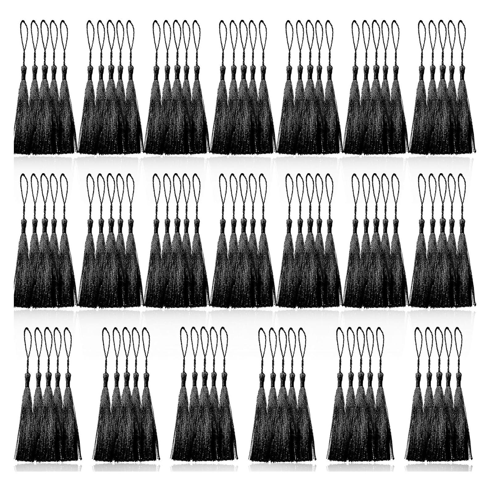 Borlas Mini Negras 100 Pcs CREATRILL 13 cm para DIY