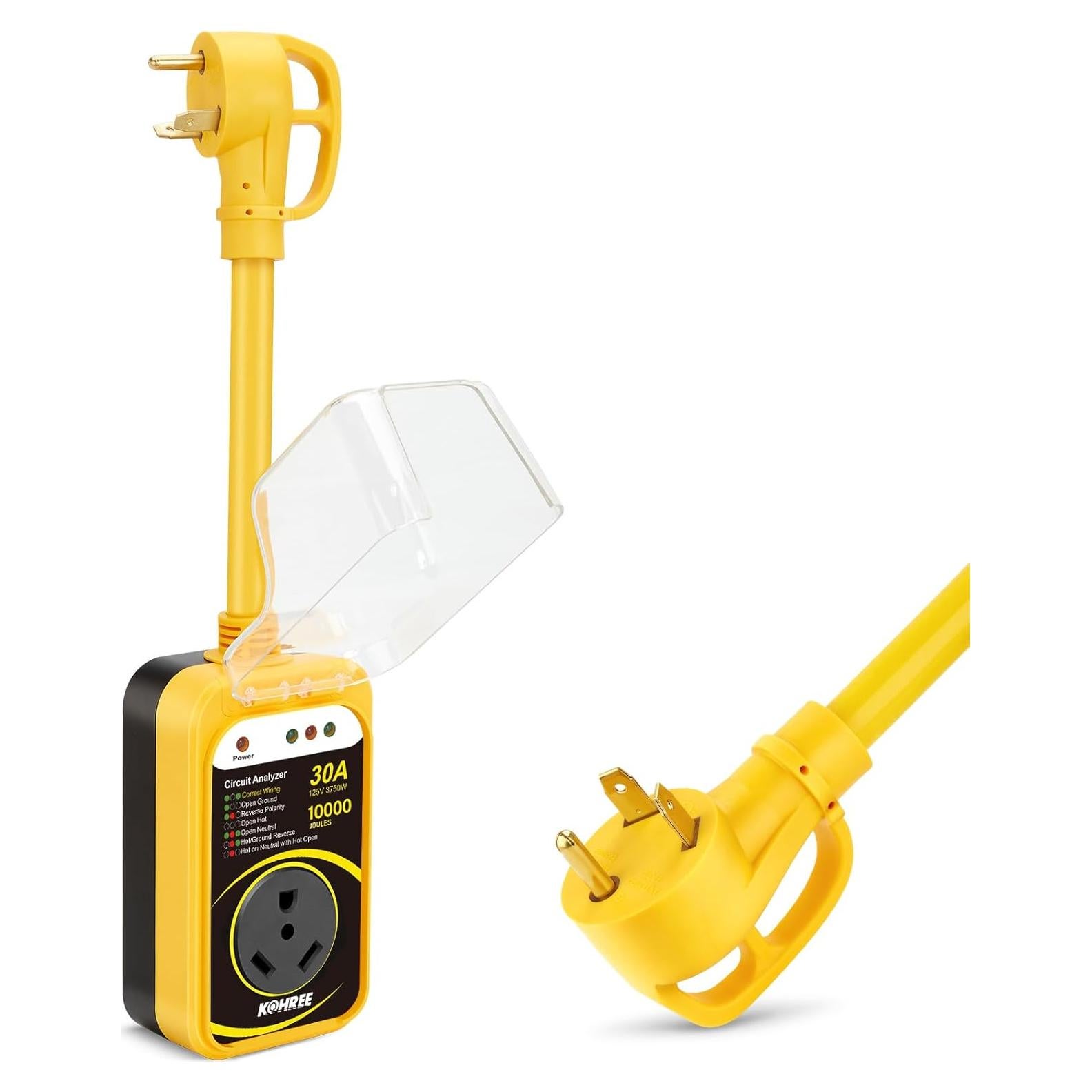 Protector de Sobretensión Kohree 30A 10000J para RV Amarillo