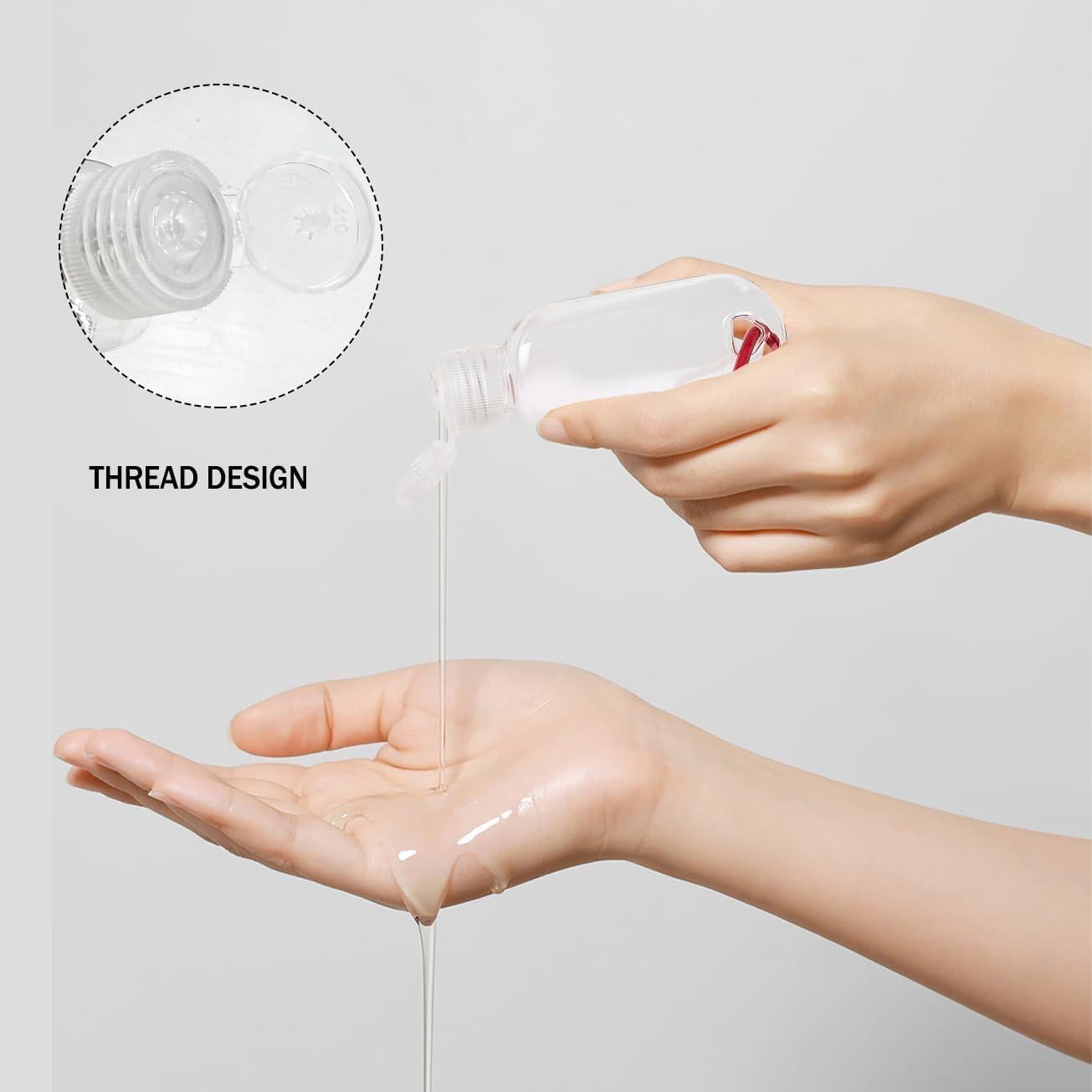 HATTIE 6 Pack Botellas de Plástico Transparentes 50ml