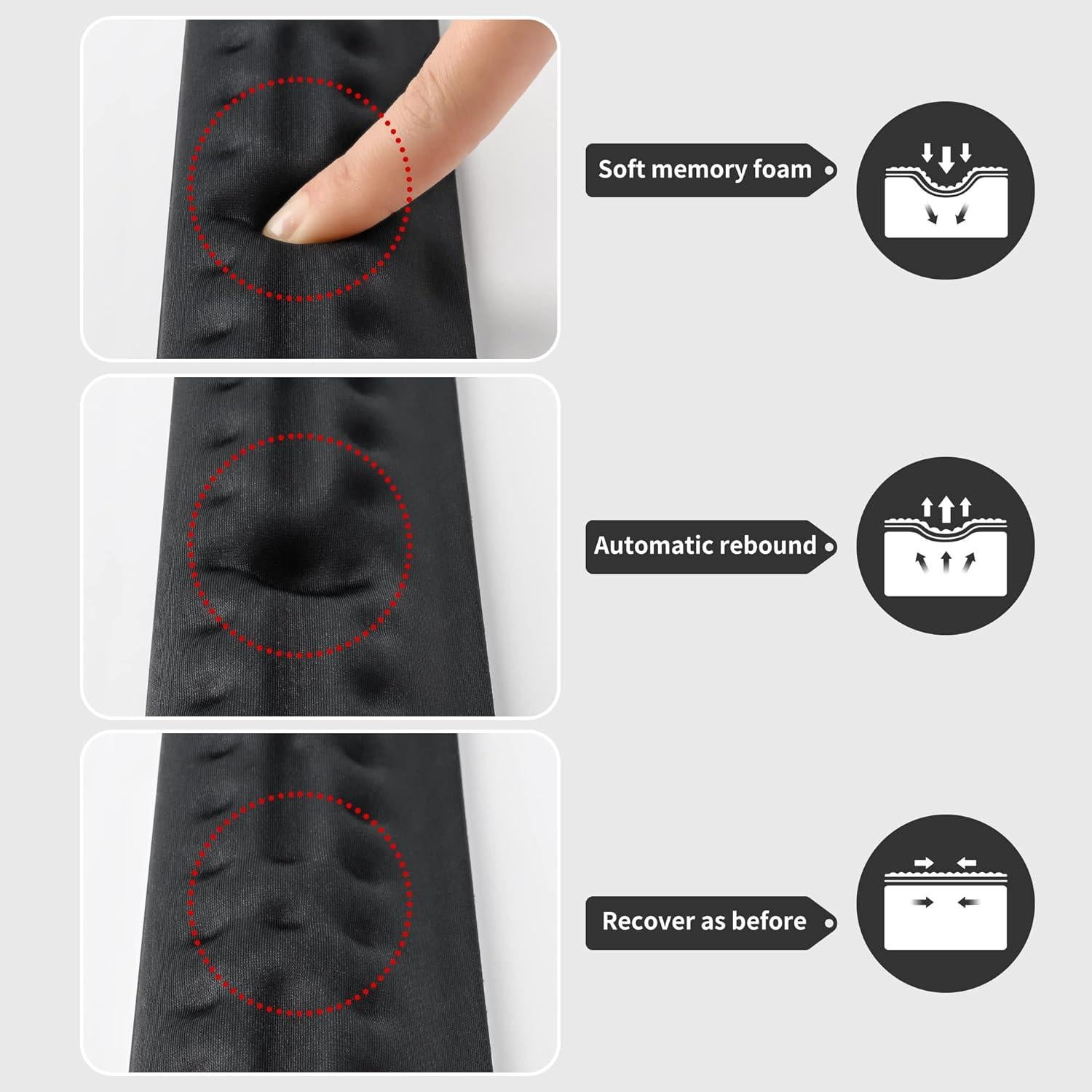 Reposamuñecas Ergonómico UnivoColors Gel Negro 36x6 cm