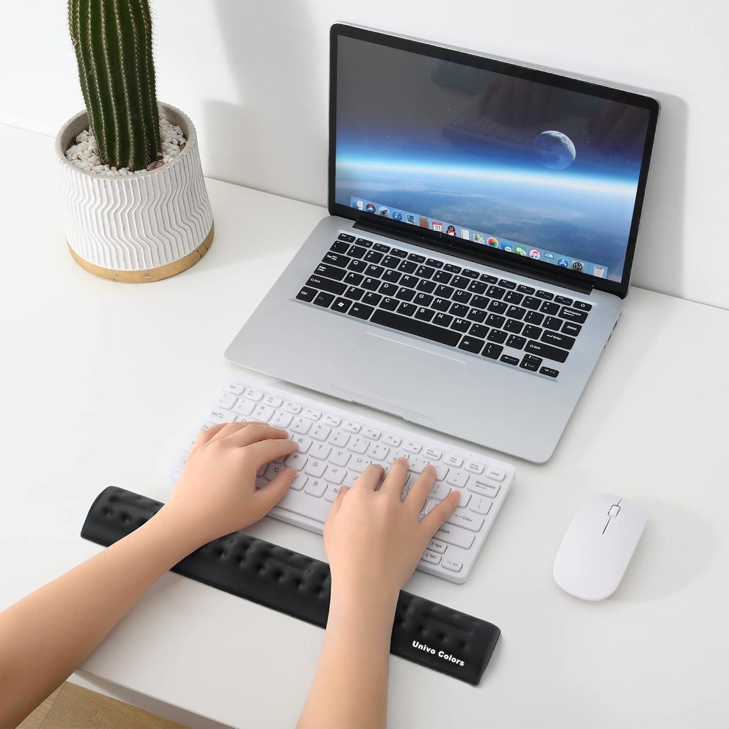 Reposamuñecas Ergonómico UnivoColors Gel Negro 36x6 cm