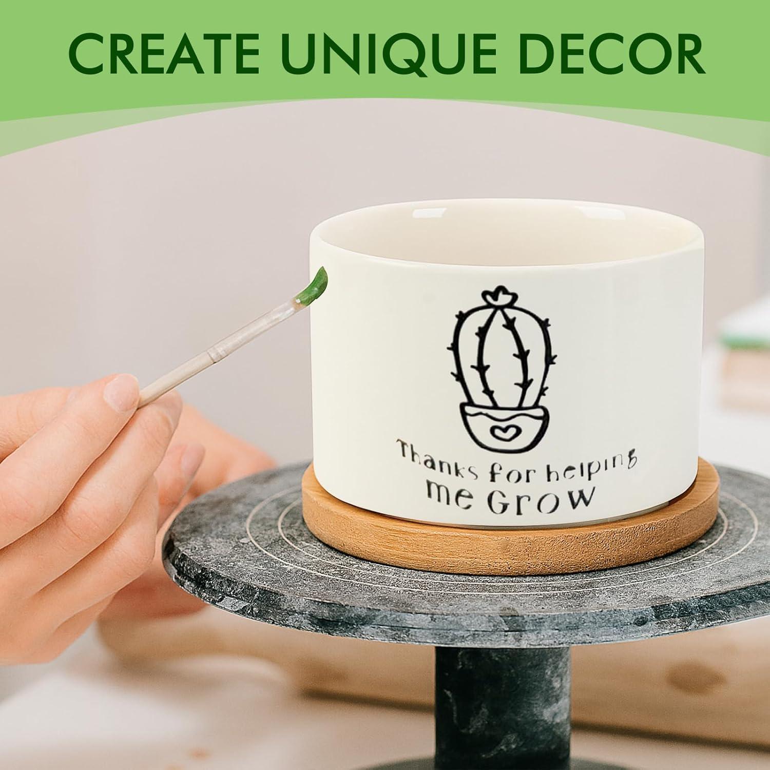 Macetas Cerámicas ZOUTOG para Suculentas 9.1 cm - Paquete de 6