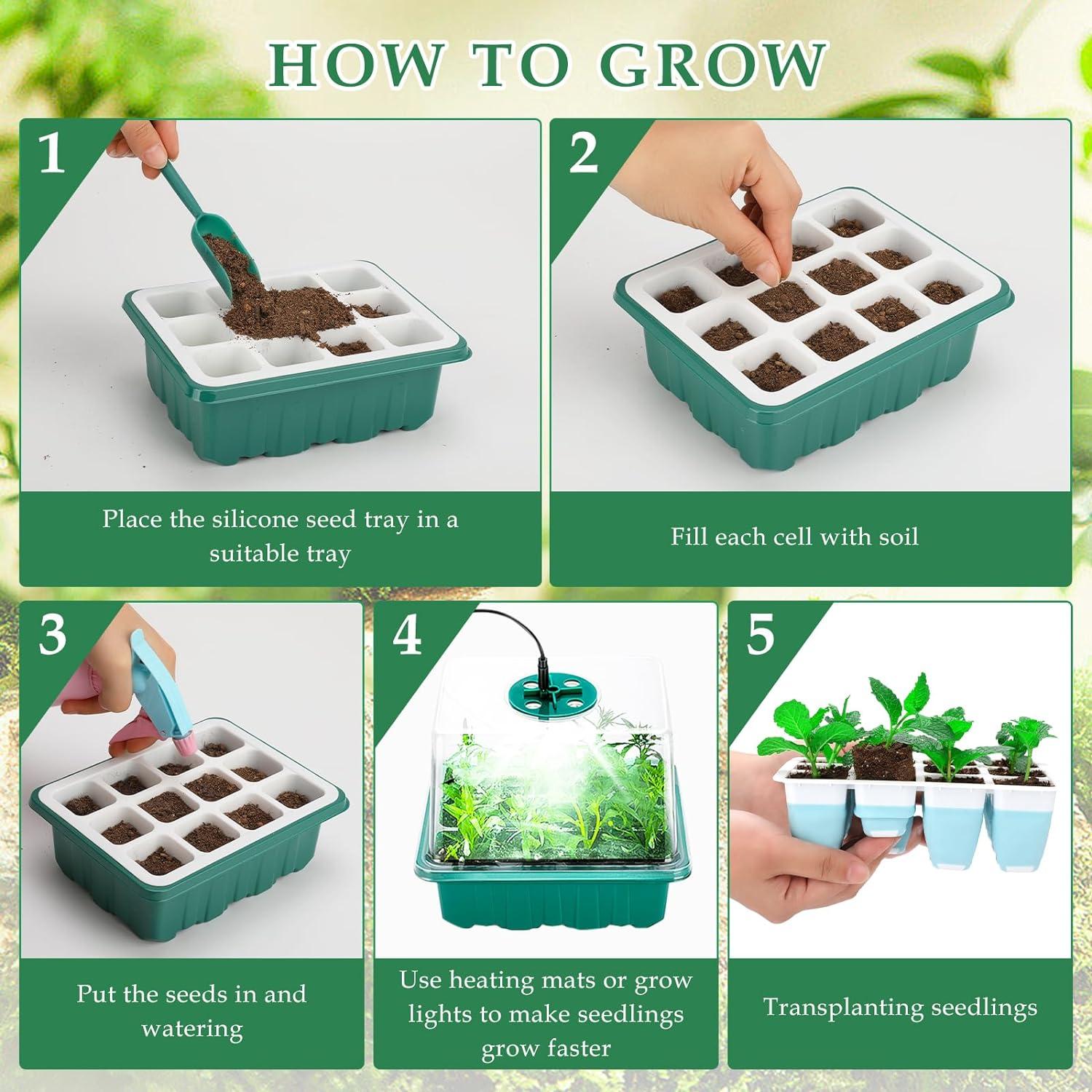 Kit de Inicio de Semillas 5 Pcs Hanaoyo con Celdas Flexibles