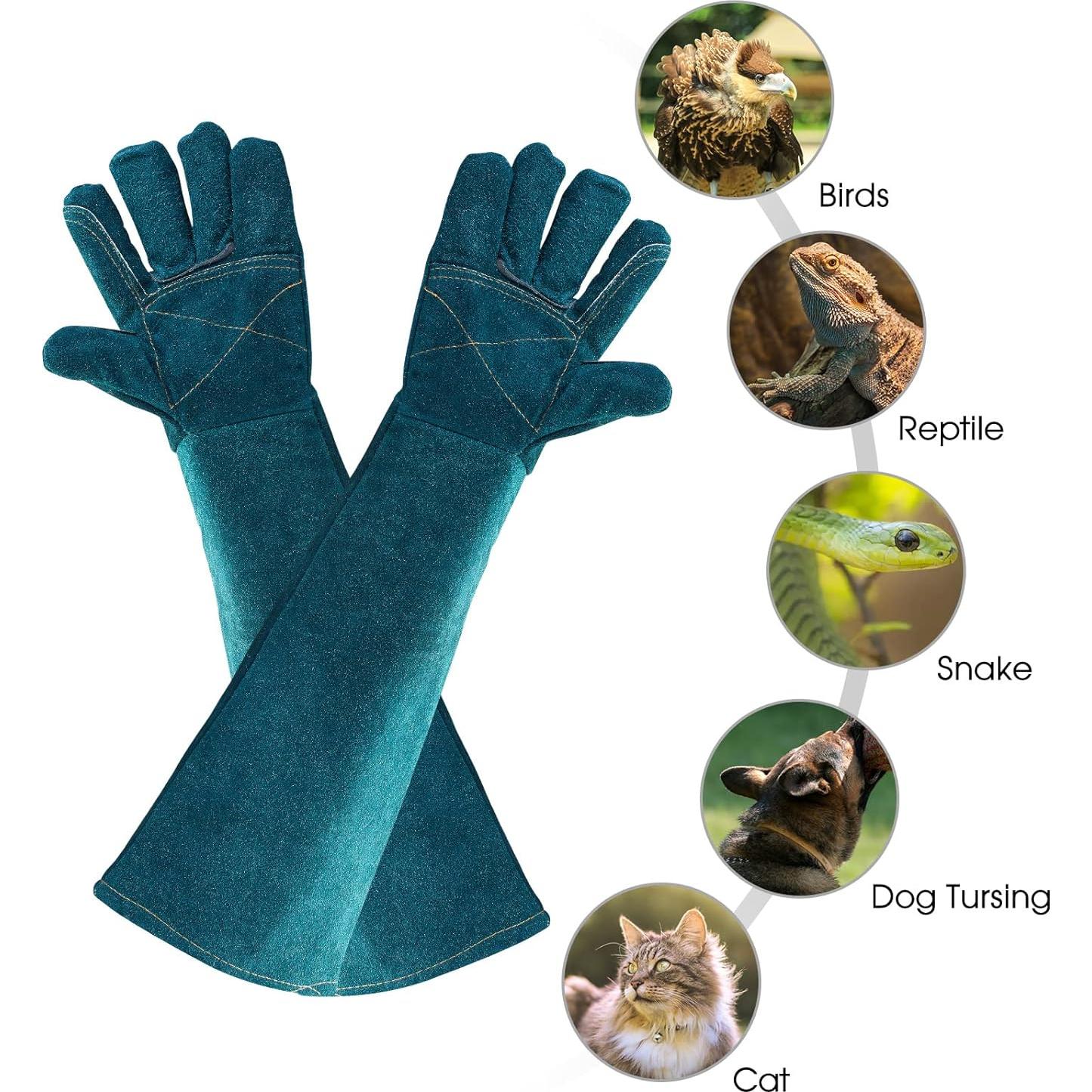 Guantes para Manejo de Animales AOWPFVV 60cm Verde Grande