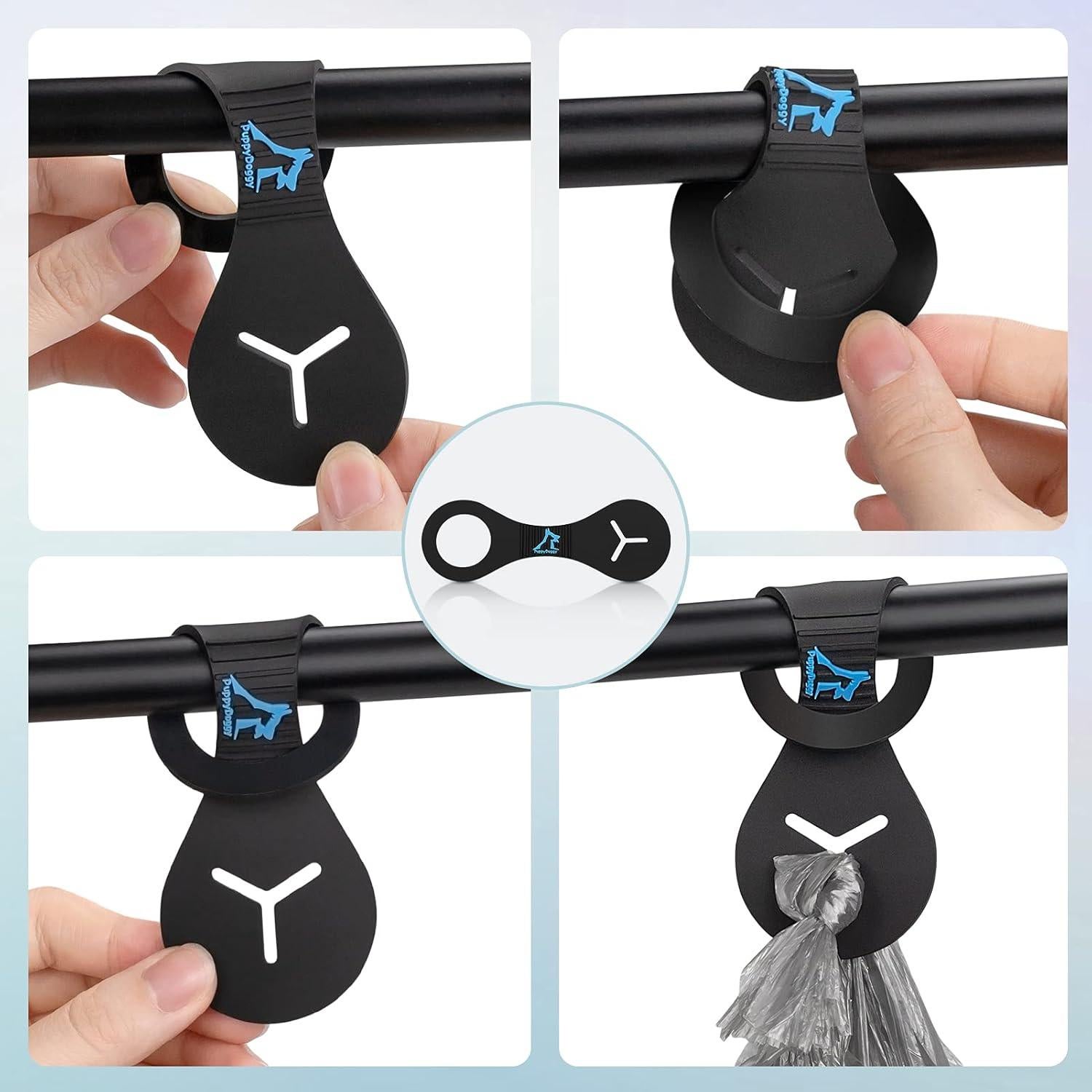Soporte de Bolsa de Excremento PuppyDoggy - 2 Piezas Negro