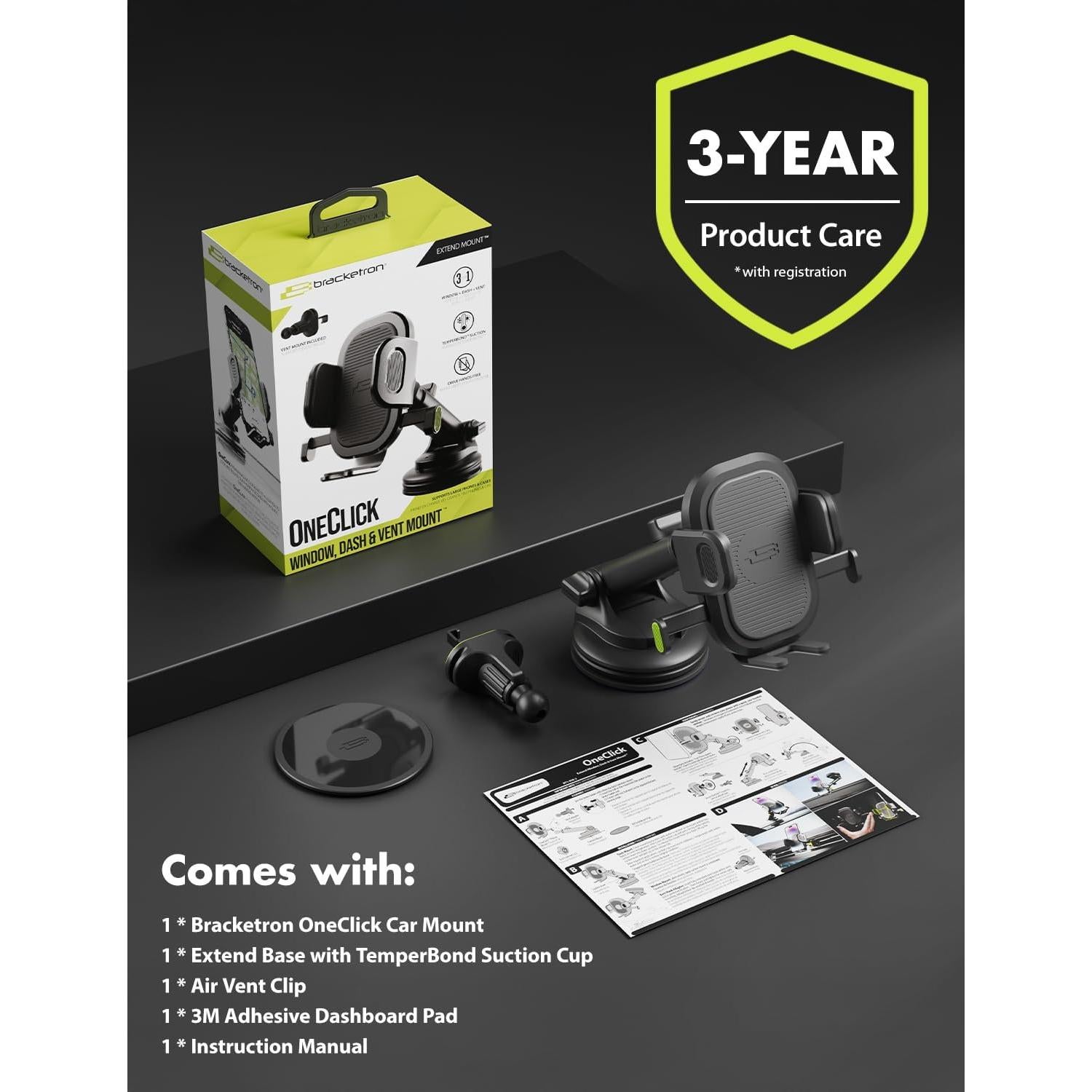 Soporte para Teléfono Móvil Bracketron Easy OneClick Negro