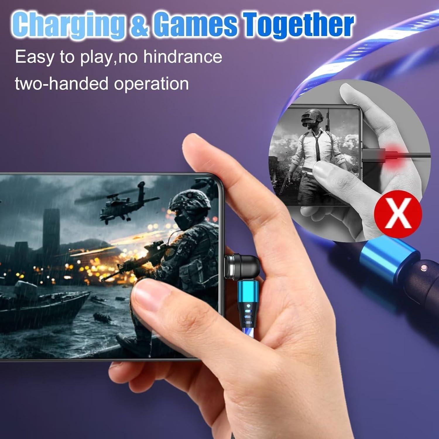 Cable de Carga Magnético EndlesShine 3 en 1 1.0/2.0 m Azul