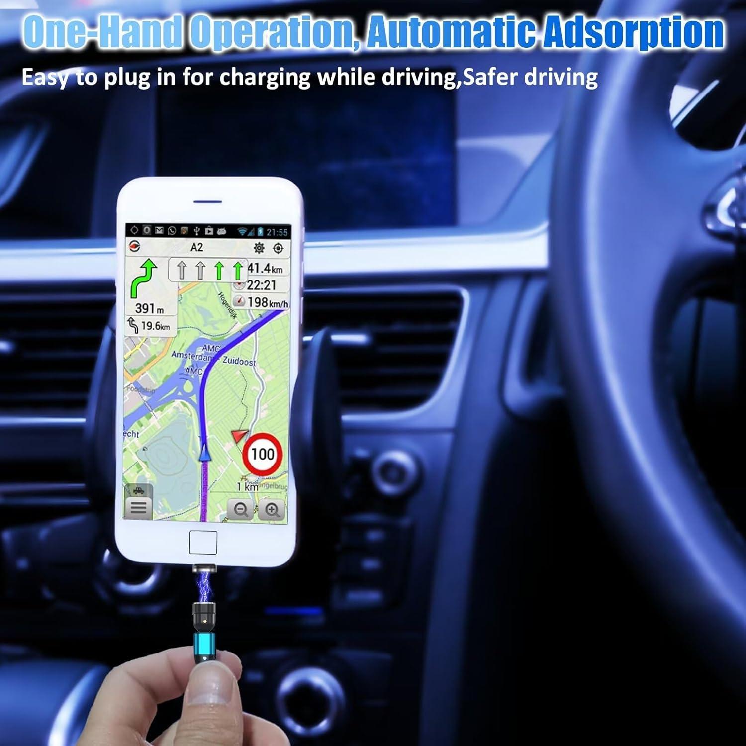 Cable de Carga Magnético EndlesShine 3 en 1 1.0/2.0 m Azul