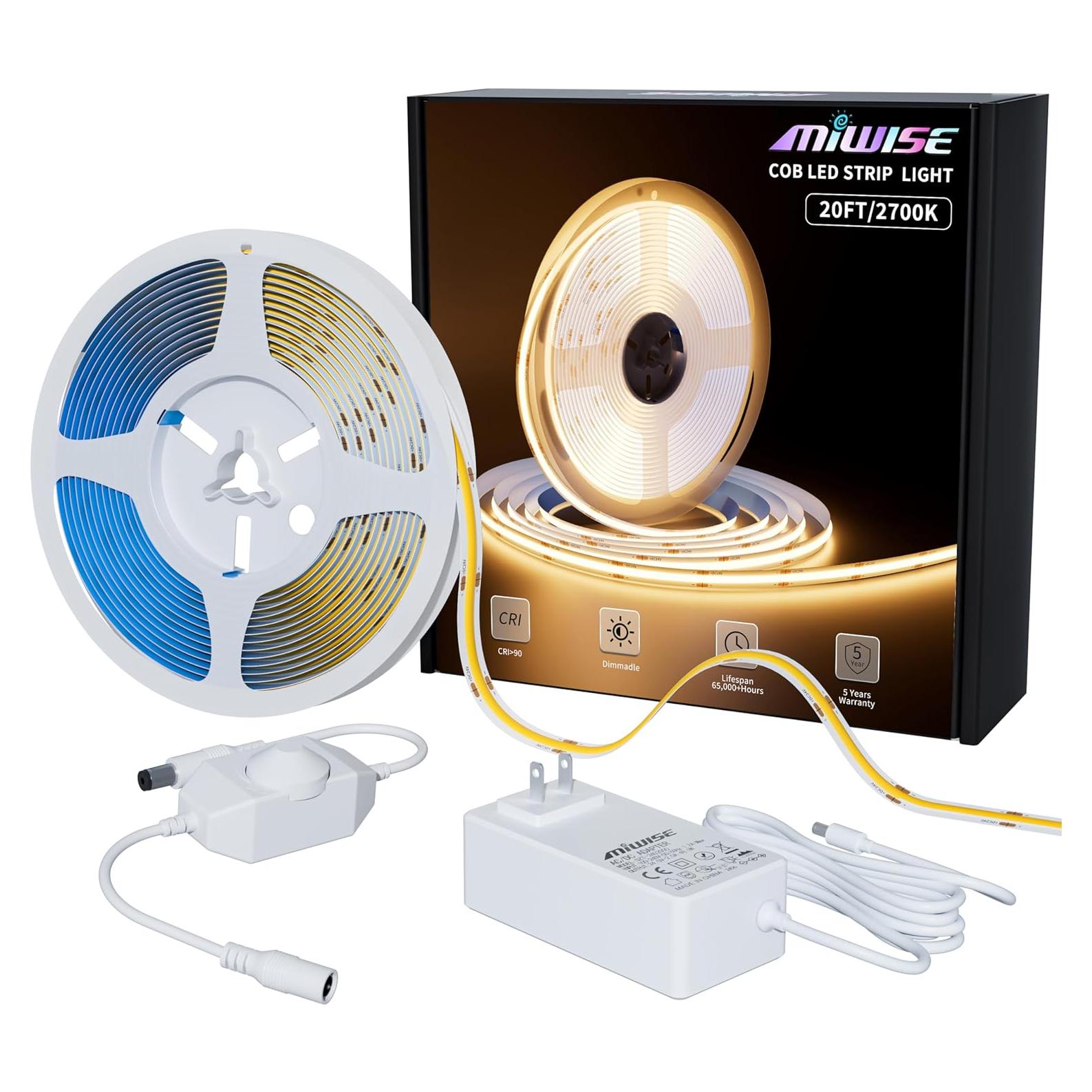 Tira LED COB 6.1m MIWISE 2700K Regulable CRI 90+