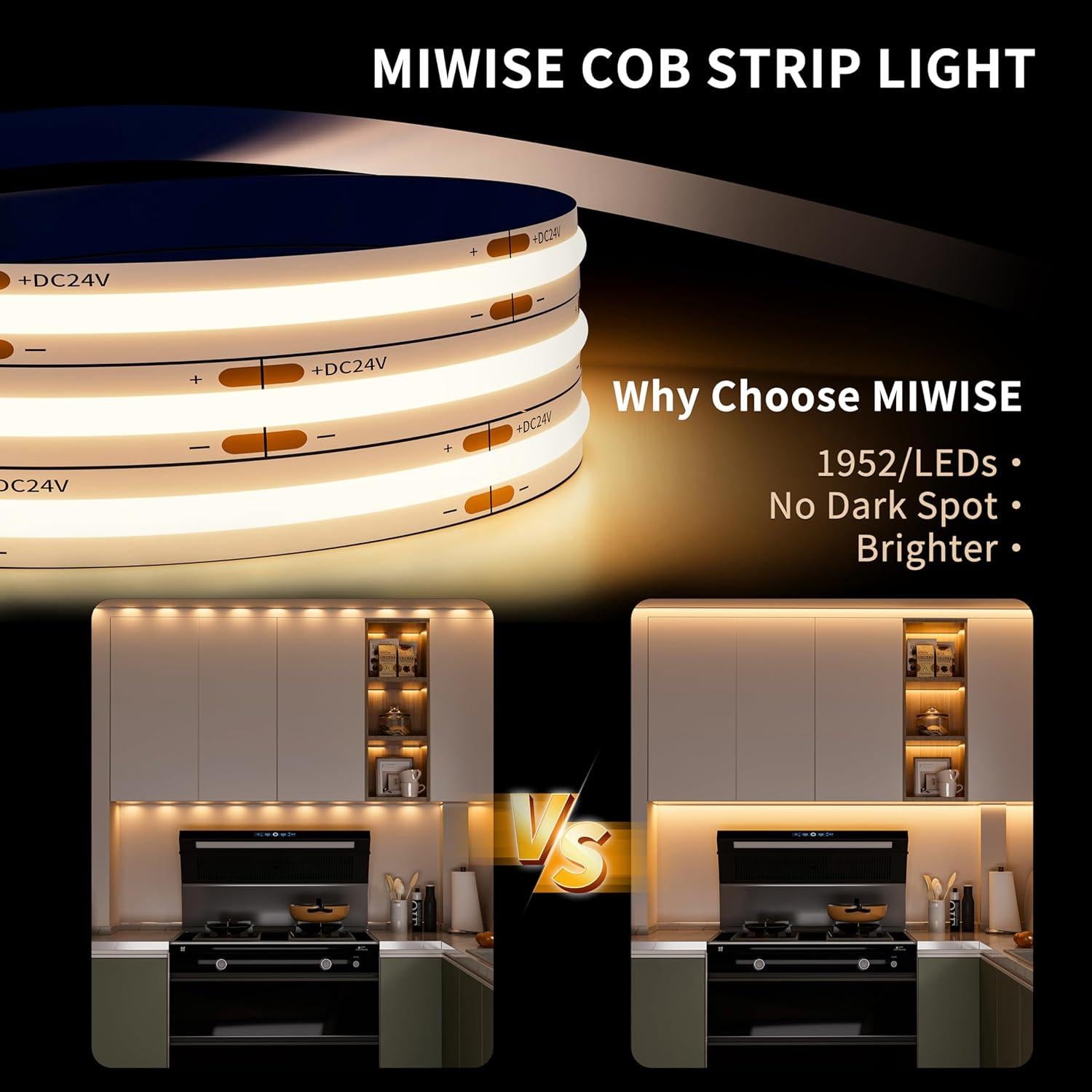 Tira LED COB 6.1m MIWISE 2700K Regulable CRI 90+