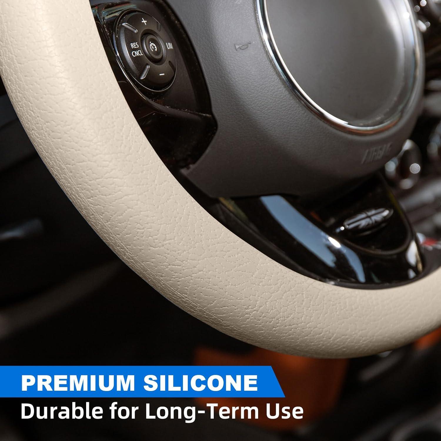 Cubierta de Volante Beige Spurtar de Silicona Antideslizante