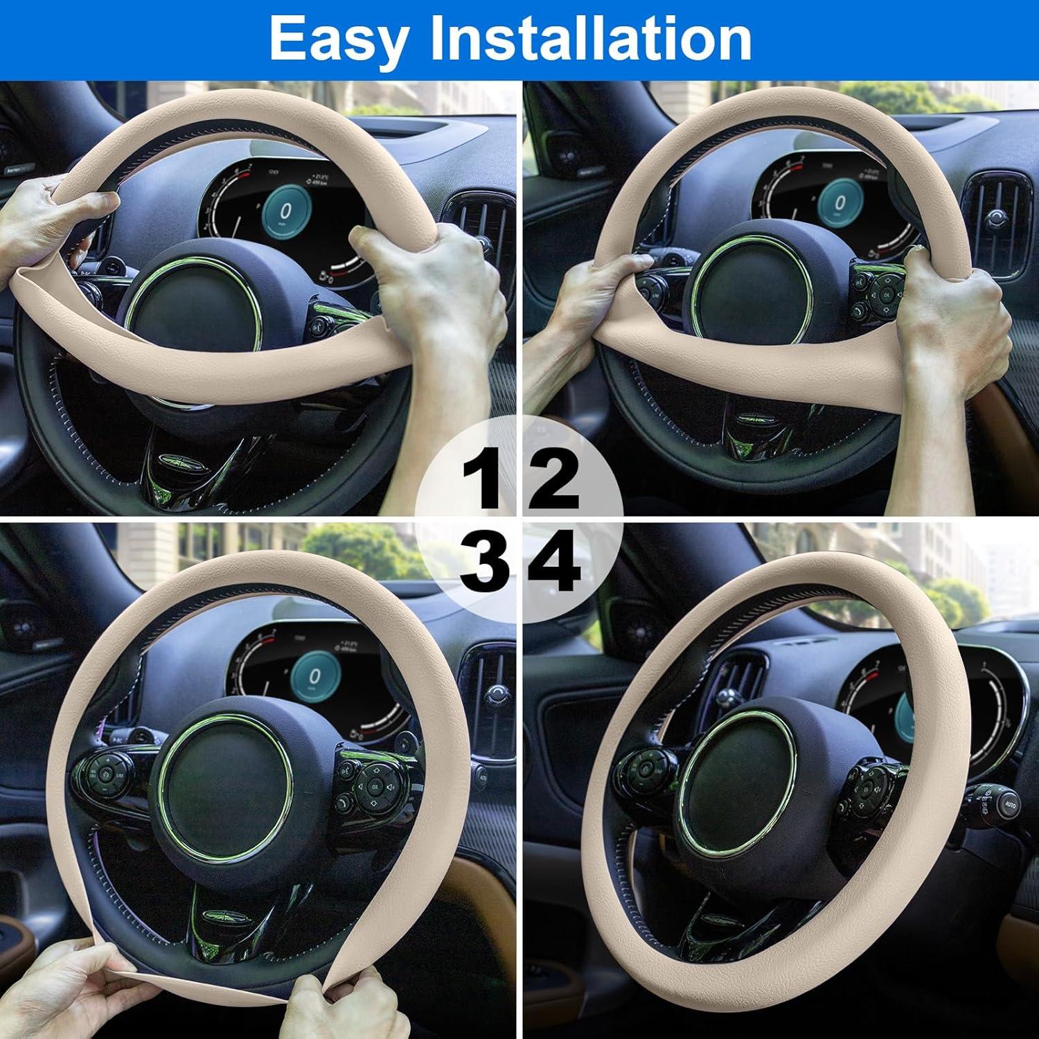 Cubierta de Volante Beige Spurtar de Silicona Antideslizante