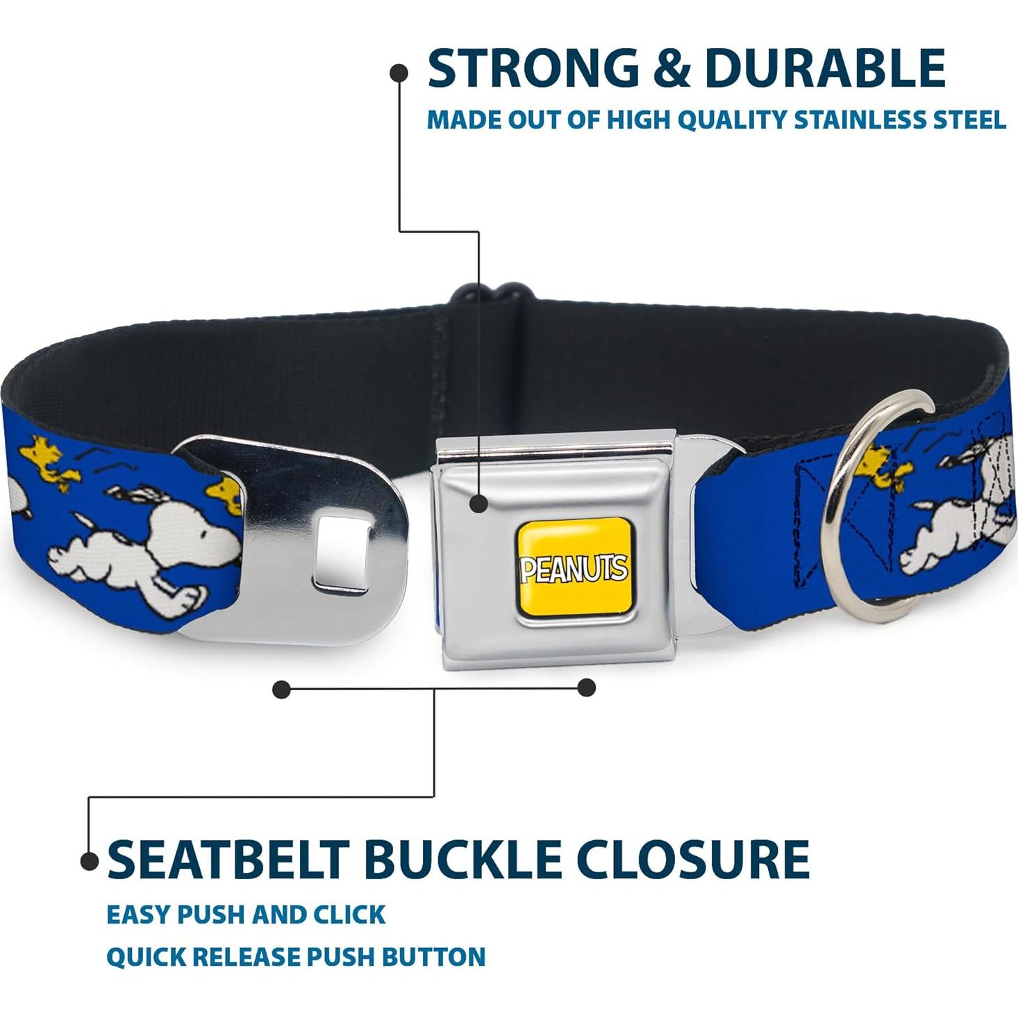 Collar para Perro Peanuts Buckle-Down 24.1-33 cm Azul