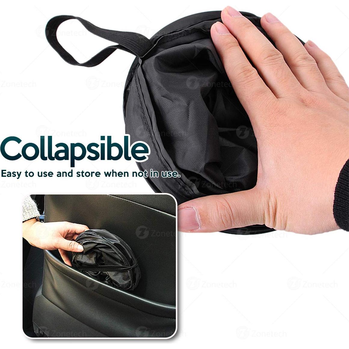 Basurero Portátil Plegable Zone Tech a Prueba de Fugas - Negro