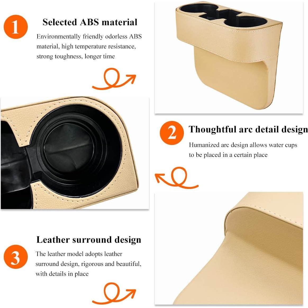 Organizador de Relleno para Portavasos de Coche DXNQ Beige