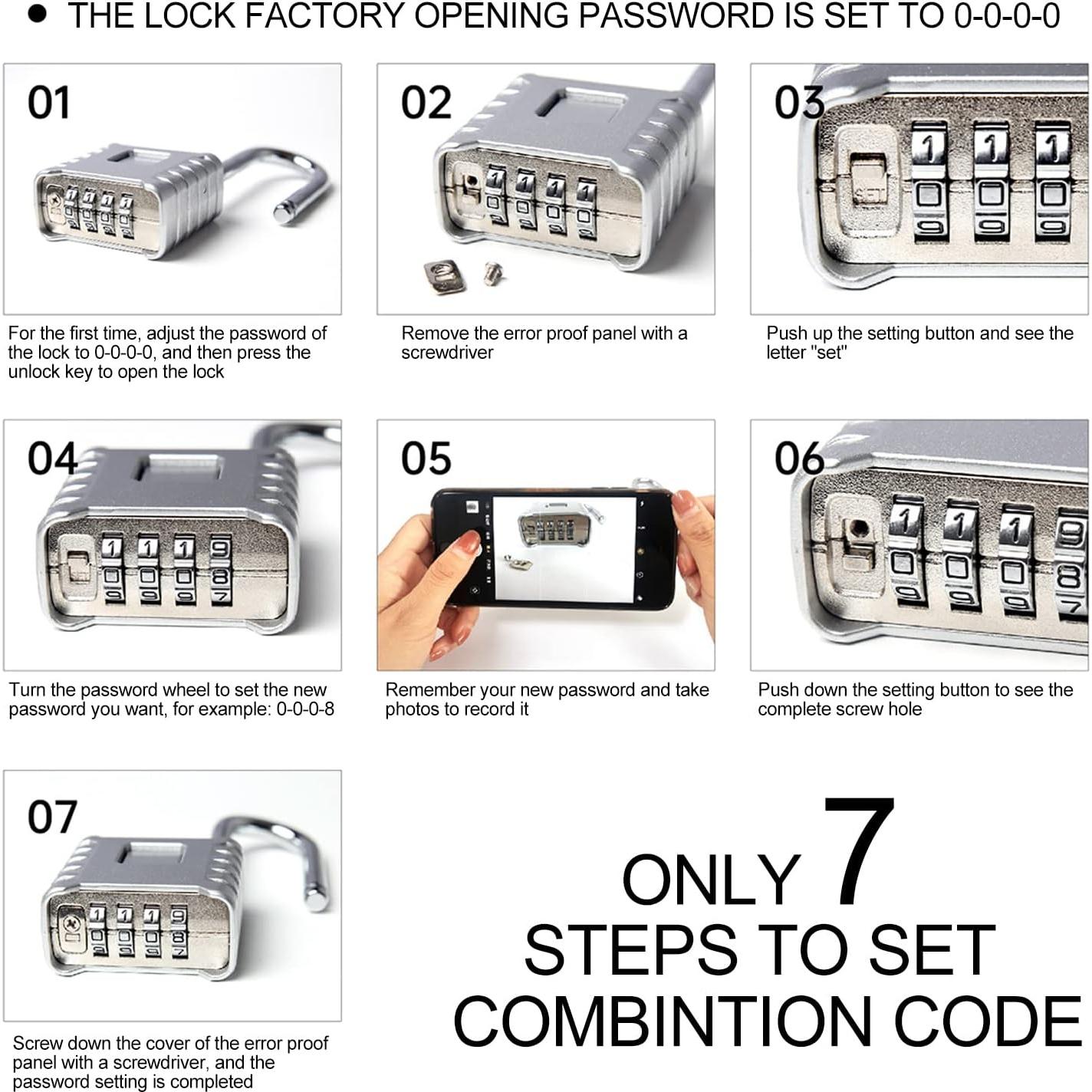 Candado de Combinación ZGSJ 837 Alta Resistencia 4 Dígitos