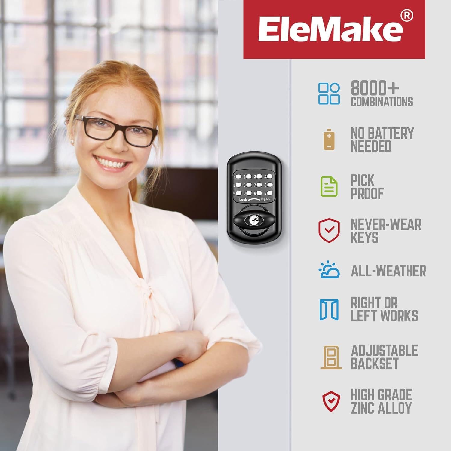 Cerradura de Puerta Digital STEINBRÜCKE MKD-001ZB-SK Sin Llave