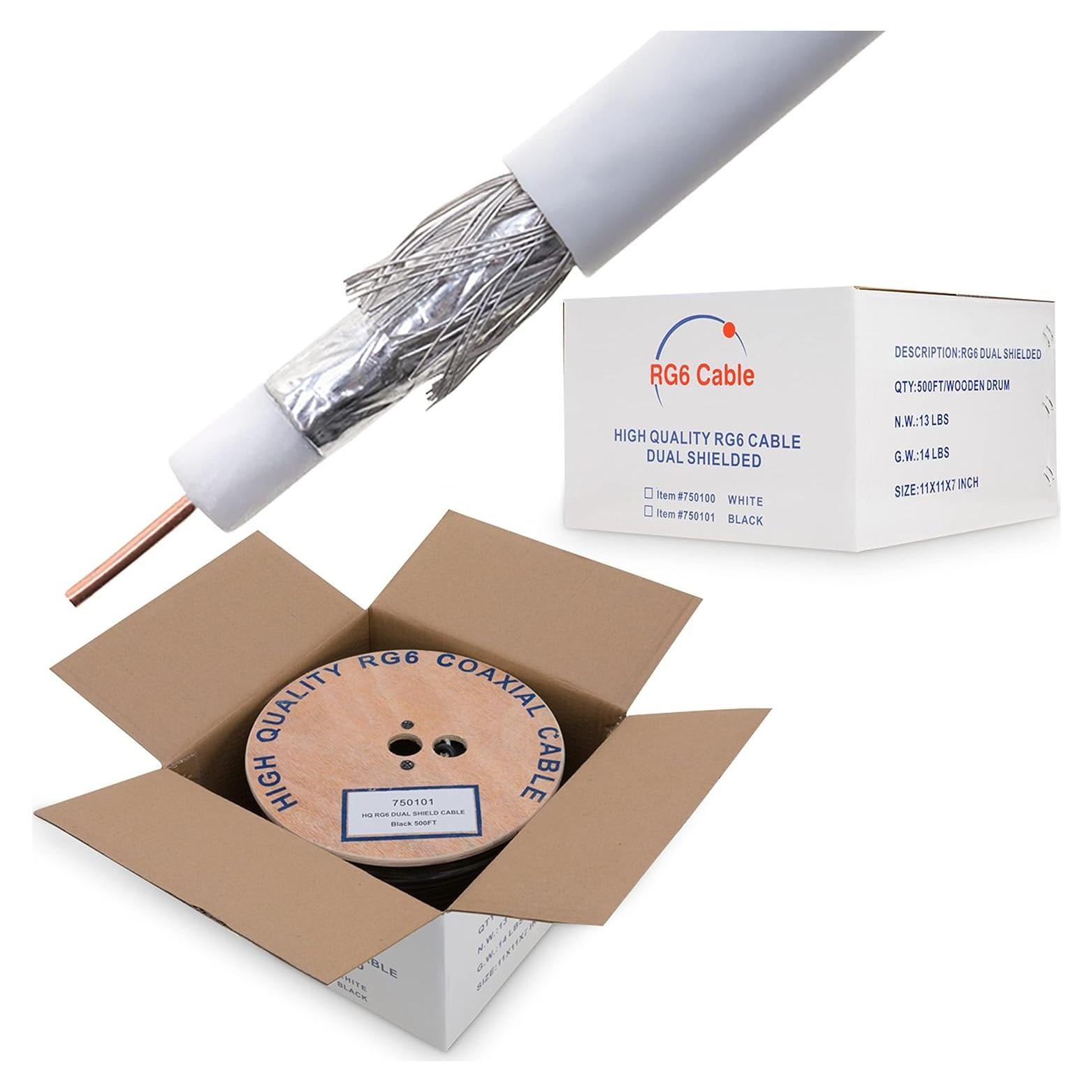 Cable Coaxial RG6 Doble Blindaje 152.4m Cables Direct Online