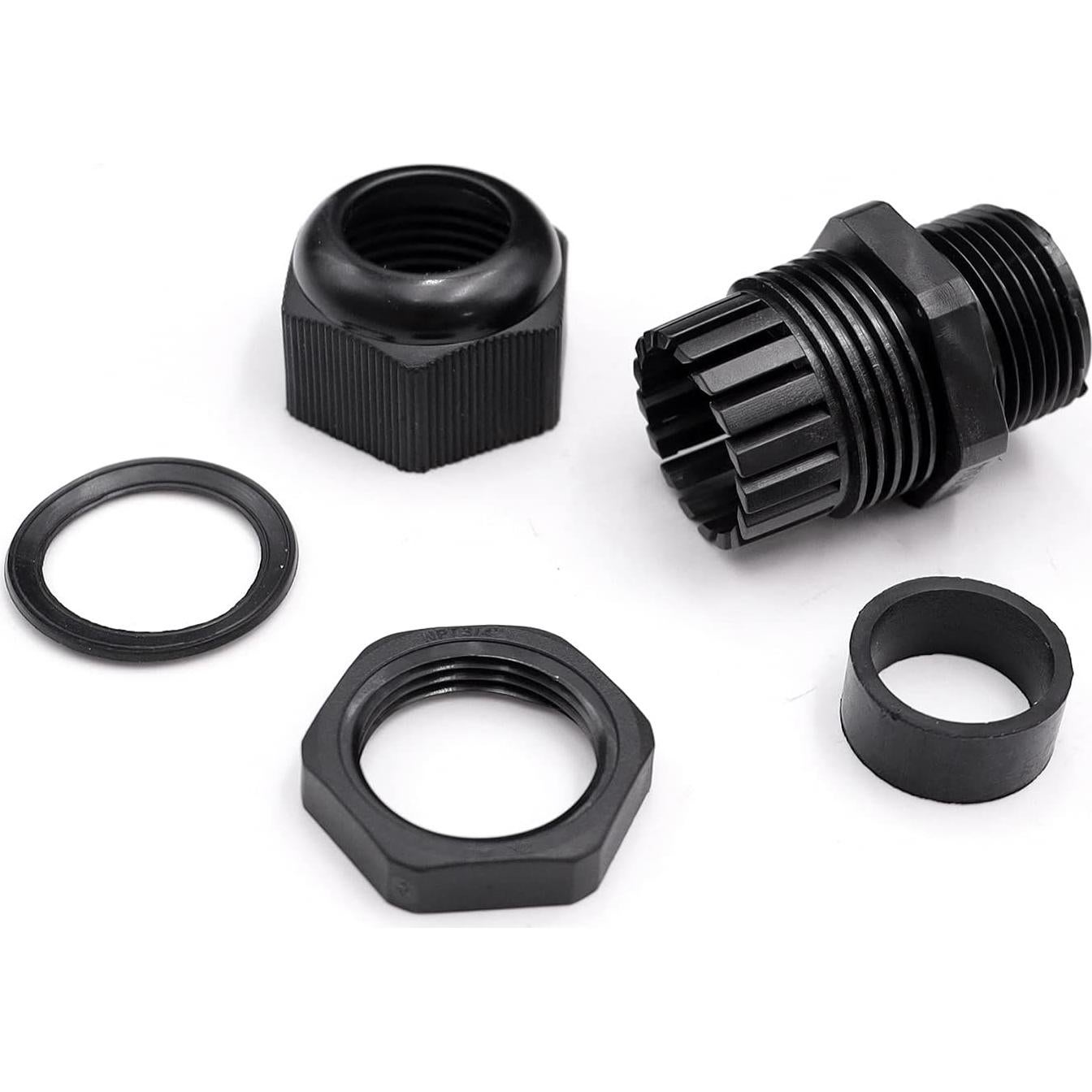 20 Conectores de Cable Impermeables Tnuocke 1/2 NPT Ajustables