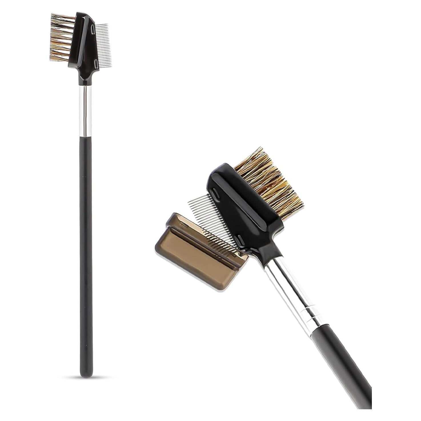 Cepillo de Cejas y Pestañas KALIONE Doble Cabeza Metal 15cm