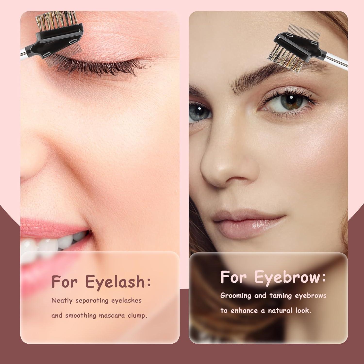 Cepillo de Cejas y Pestañas KALIONE Doble Cabeza Metal 15cm