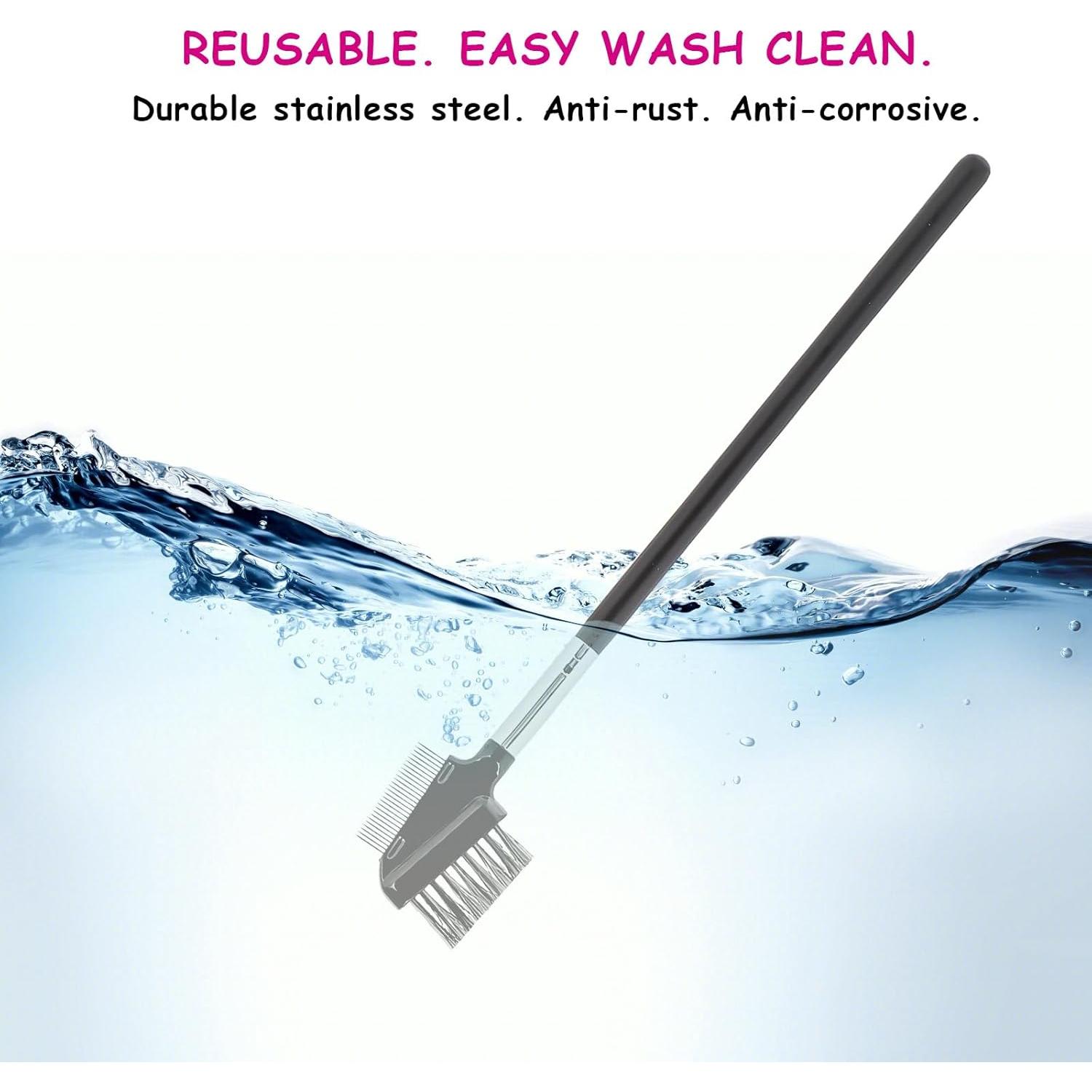 Cepillo de Cejas y Pestañas KALIONE Doble Cabeza Metal 15cm