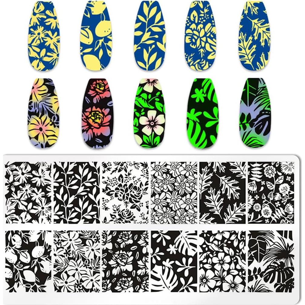 Kit de Estampado de Uñas JERCLITY 6 Placas Acero Inoxidable