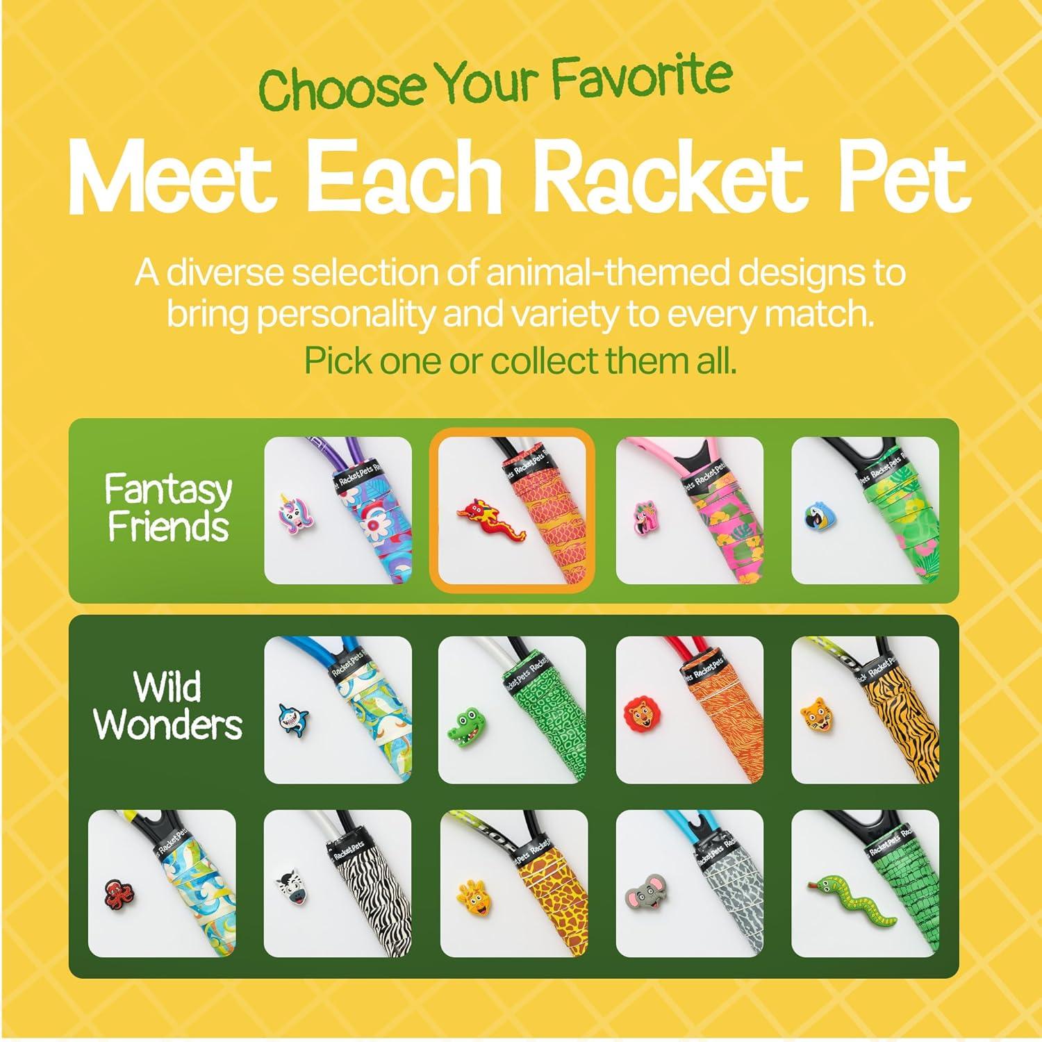 Dampener y Cinta de Overgrip Racket Pets Cocodrilo Tenis