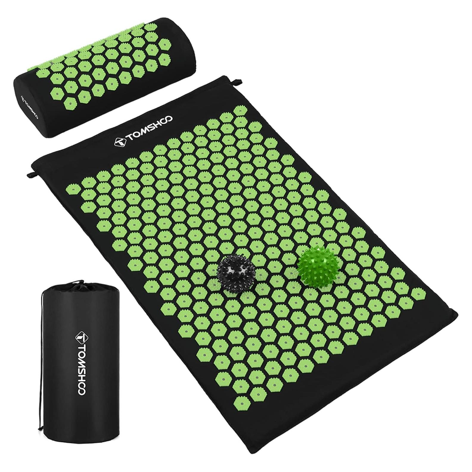 Set de Acupresión TOMSHOO con Almohadilla y 2 Pelotas - Alivio Dolor Muscular
