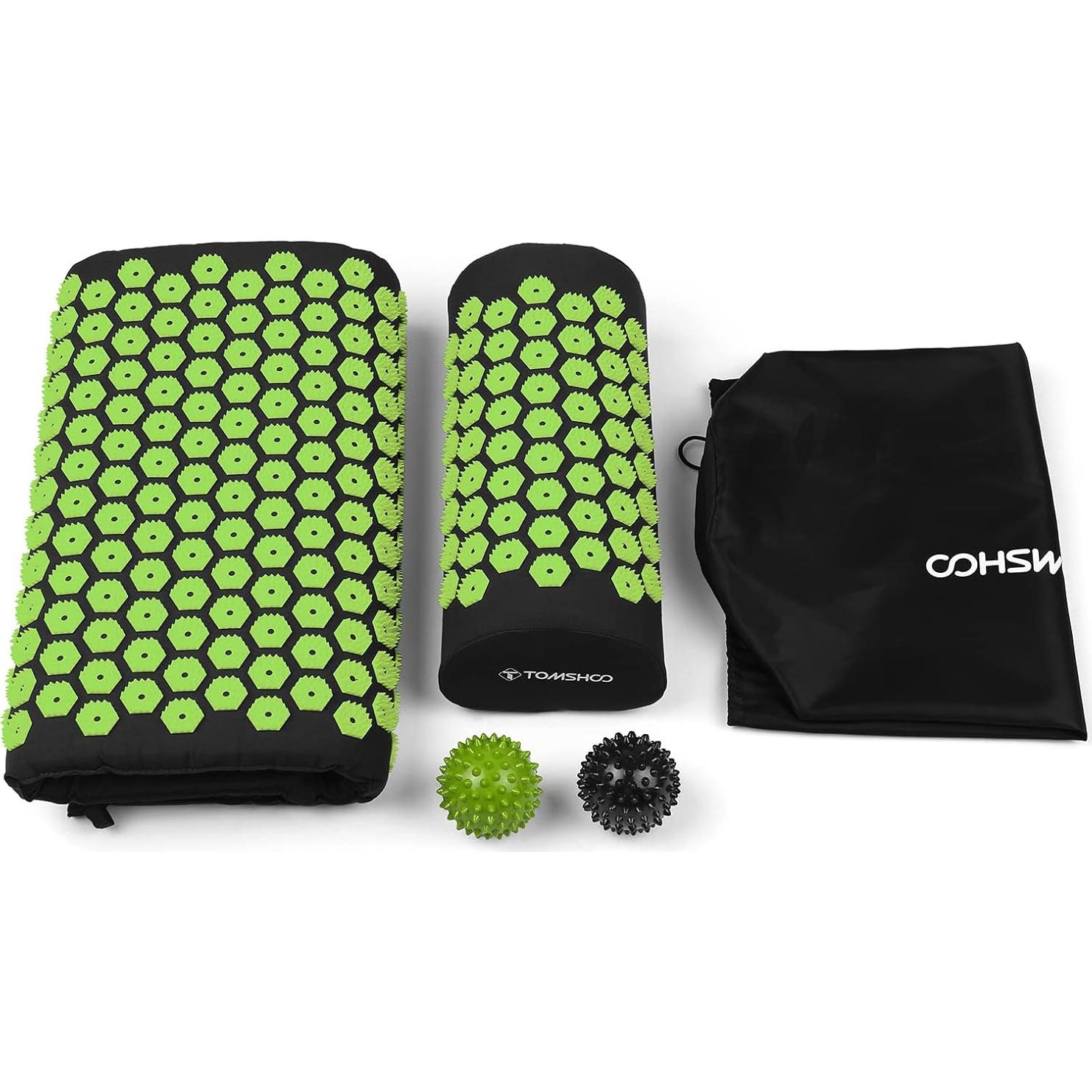 Set de Acupresión TOMSHOO con Almohadilla y 2 Pelotas - Alivio Dolor Muscular