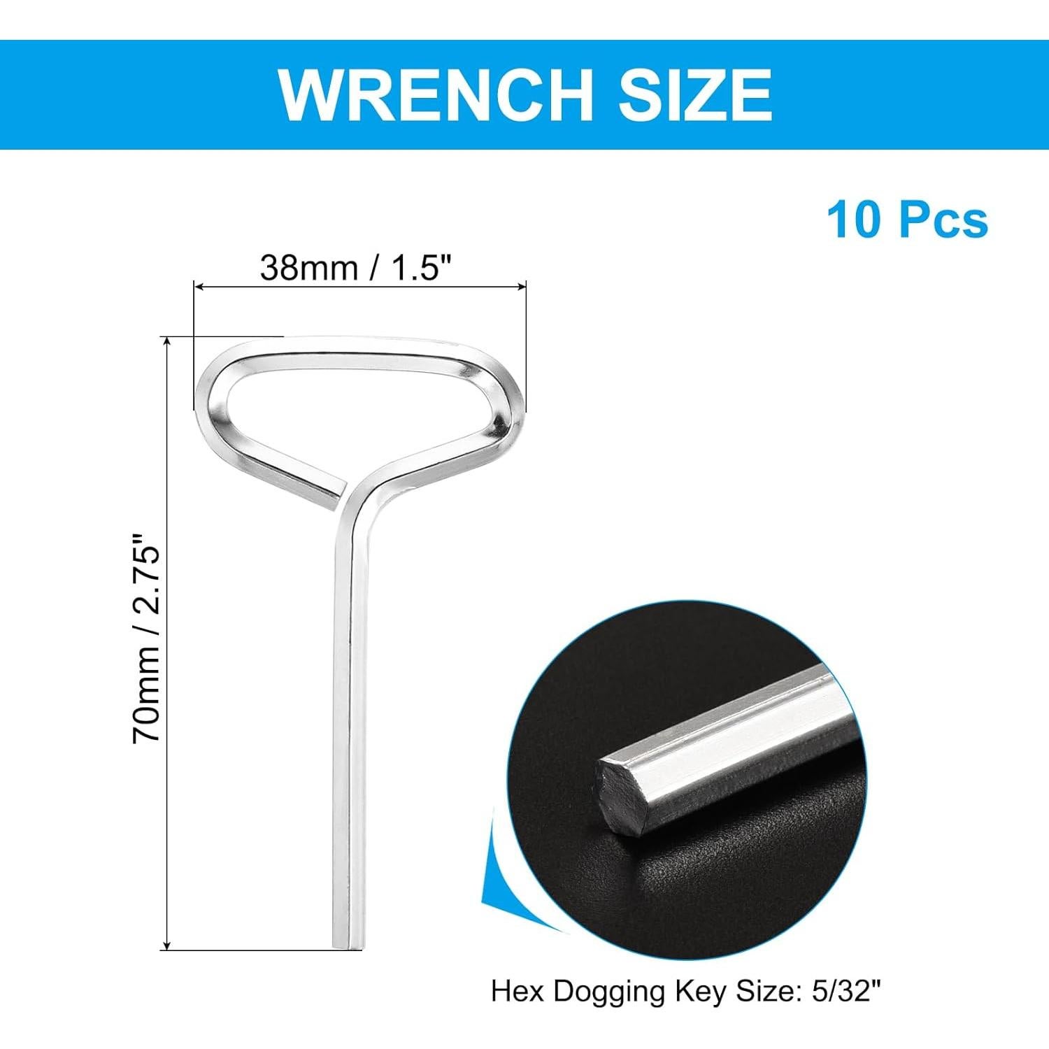 Llave Hexagonal Estándar PATIKIL 5/32" (3.97 mm) - Paquete de 10