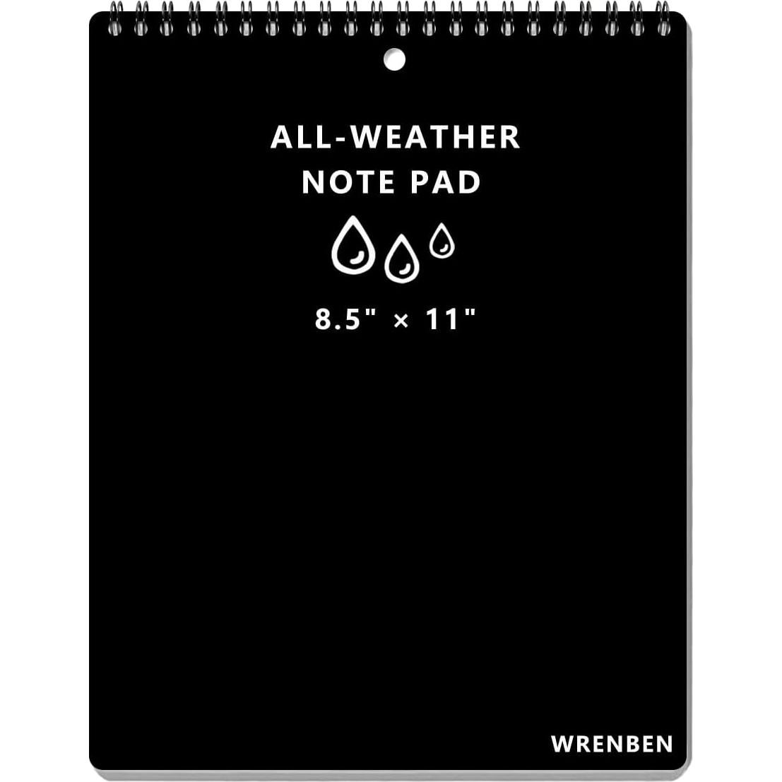 Cuaderno Legal WRENBEN Impermeable A4 Negro 100 Páginas