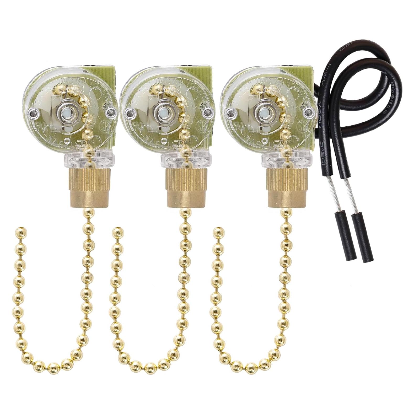 Paquete de 3 Interruptores de Ventilador Zing Ear ZE-109 2 Cables