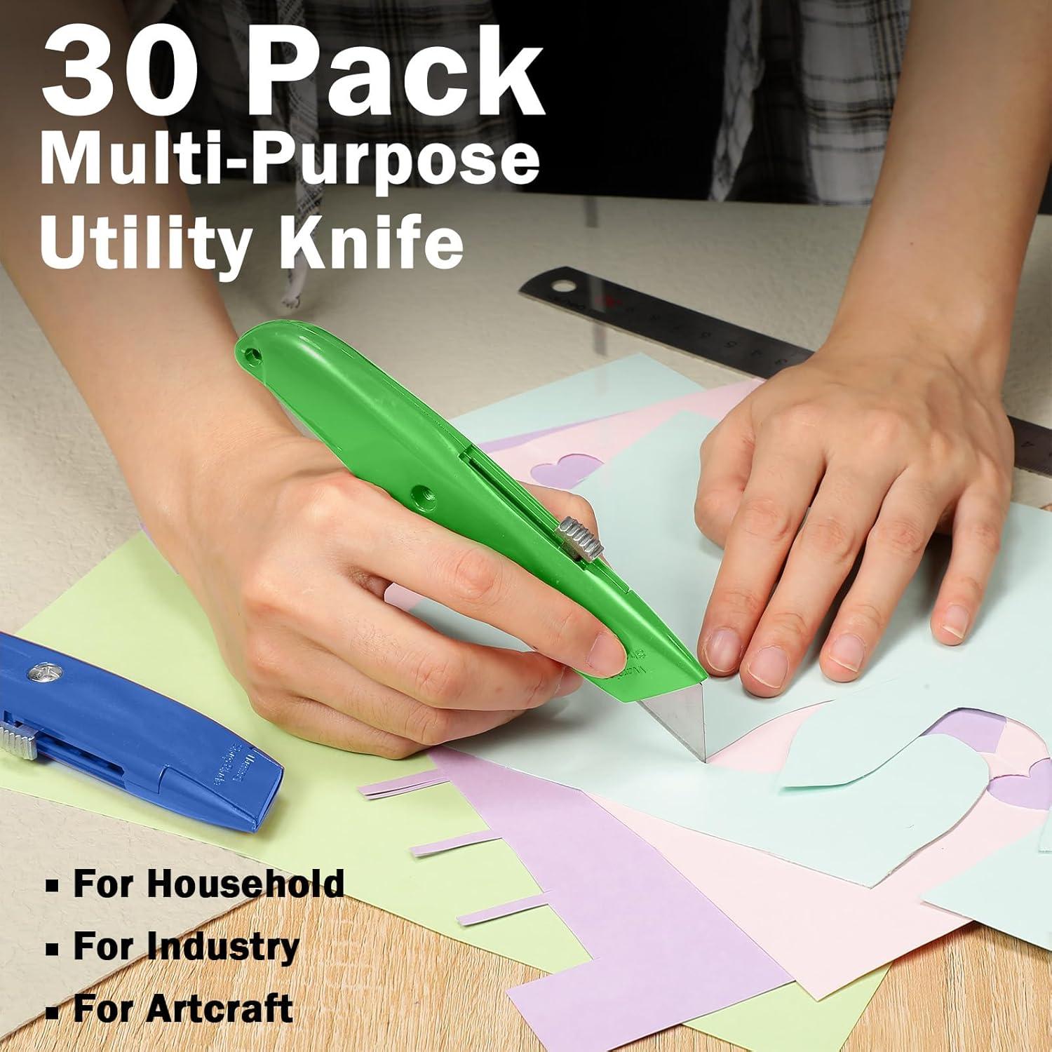 Juego de 30 Cuchillos Utility Reginary Retráctiles Aluminio