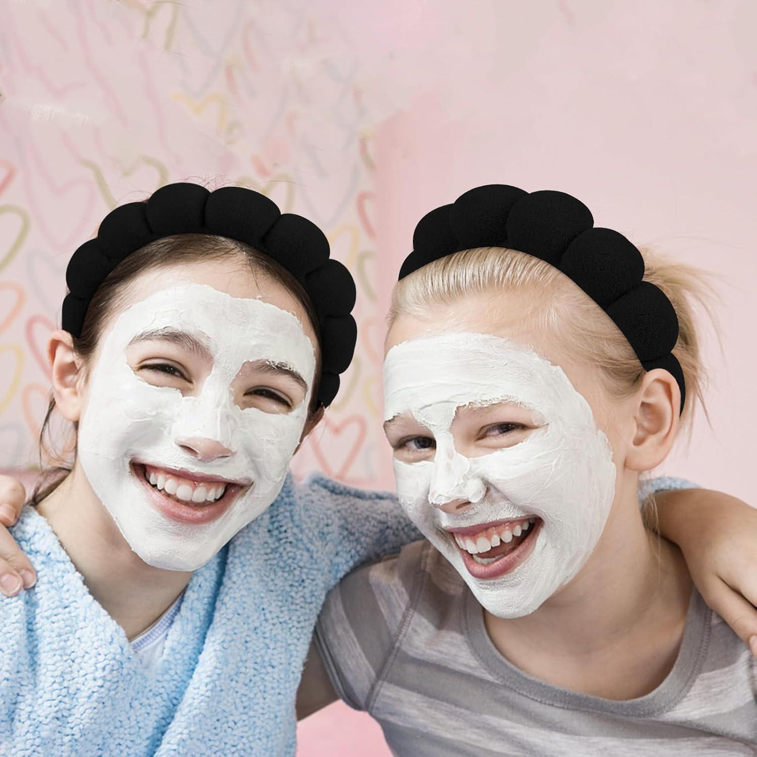 Diademas de Spa WHAVEL 3 Piezas para Cuidado Facial - Negro