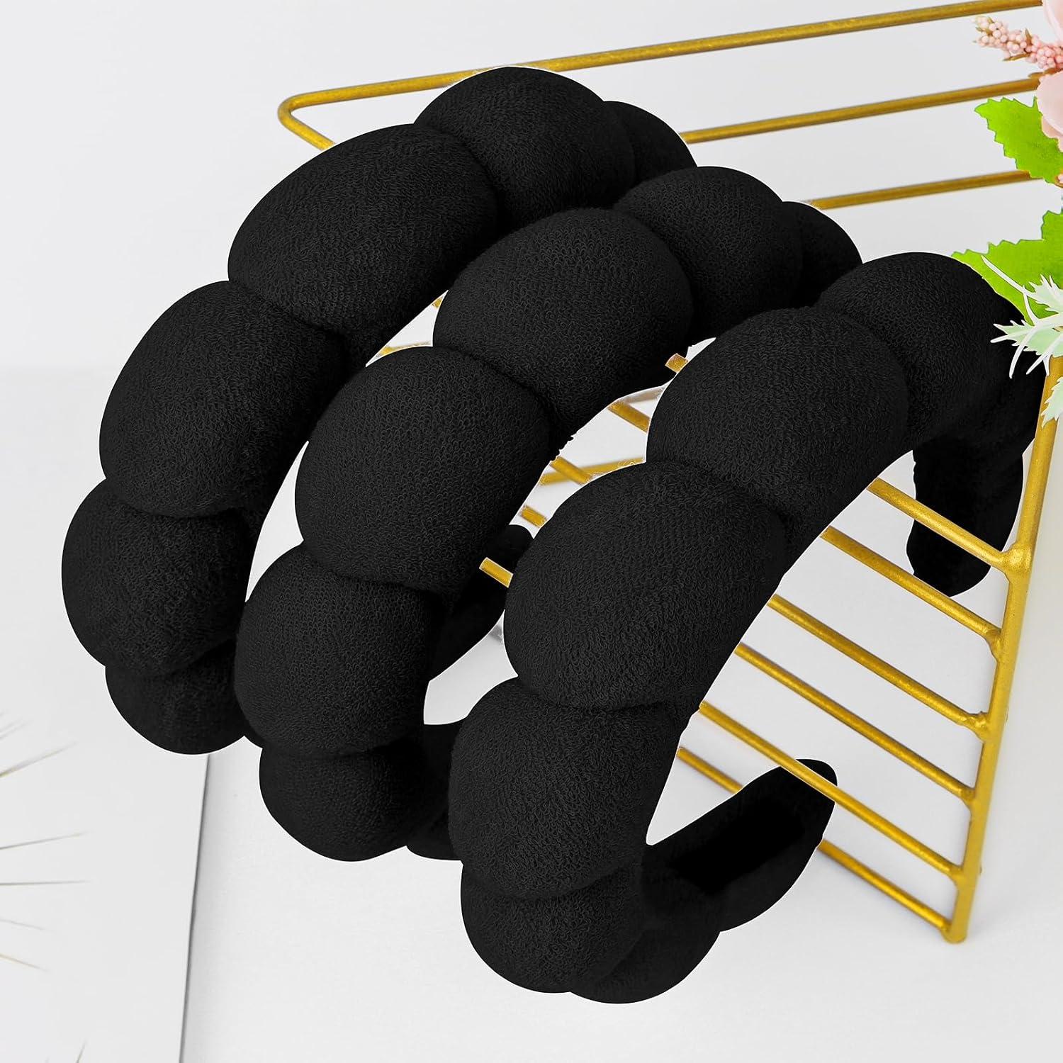 Diademas de Spa WHAVEL 3 Piezas para Cuidado Facial - Negro