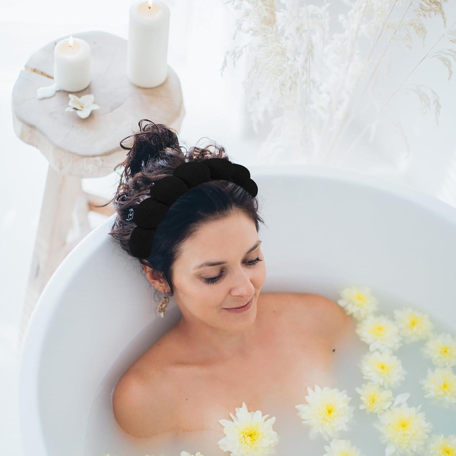 Diademas de Spa WHAVEL 3 Piezas para Cuidado Facial - Negro