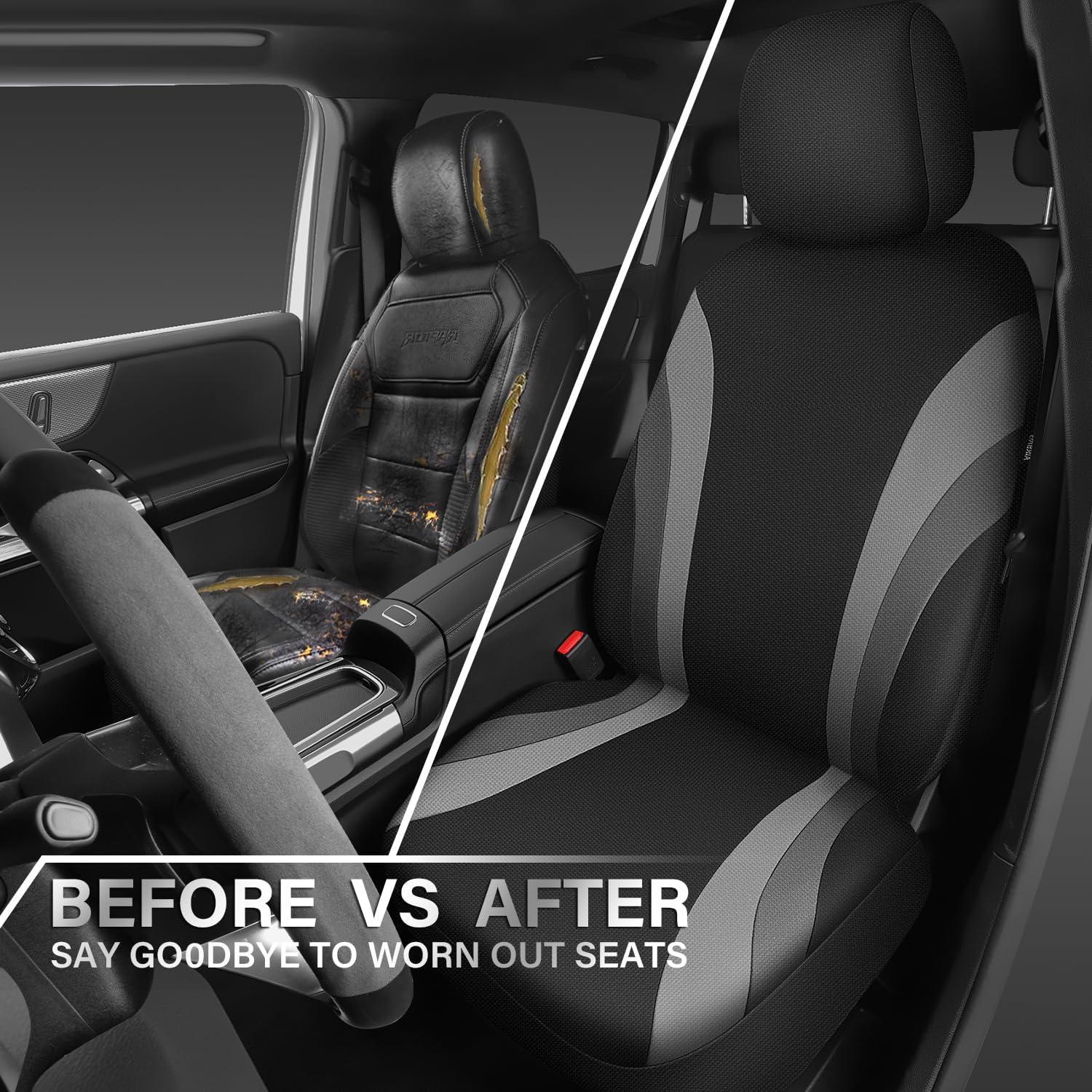 Fundas de Asiento de Coche CAR PASS EVA Impermeables - Negro y Gris