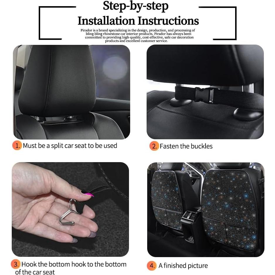 Mats de Protección para Asientos de Coche Pirador 2 Pcs con Brillantes