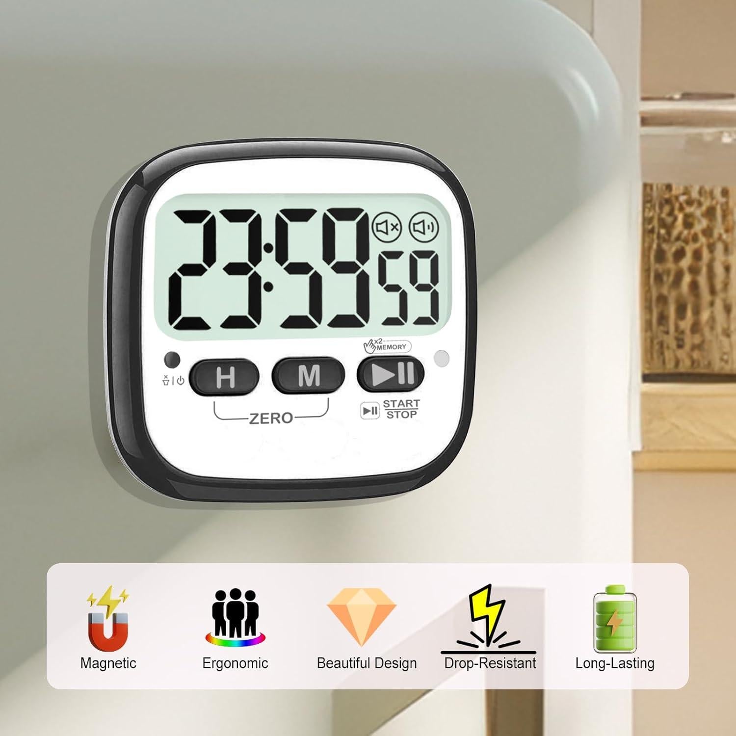 Temporizadores Digitales de Cocina AyayaBoss - Paquete de 2