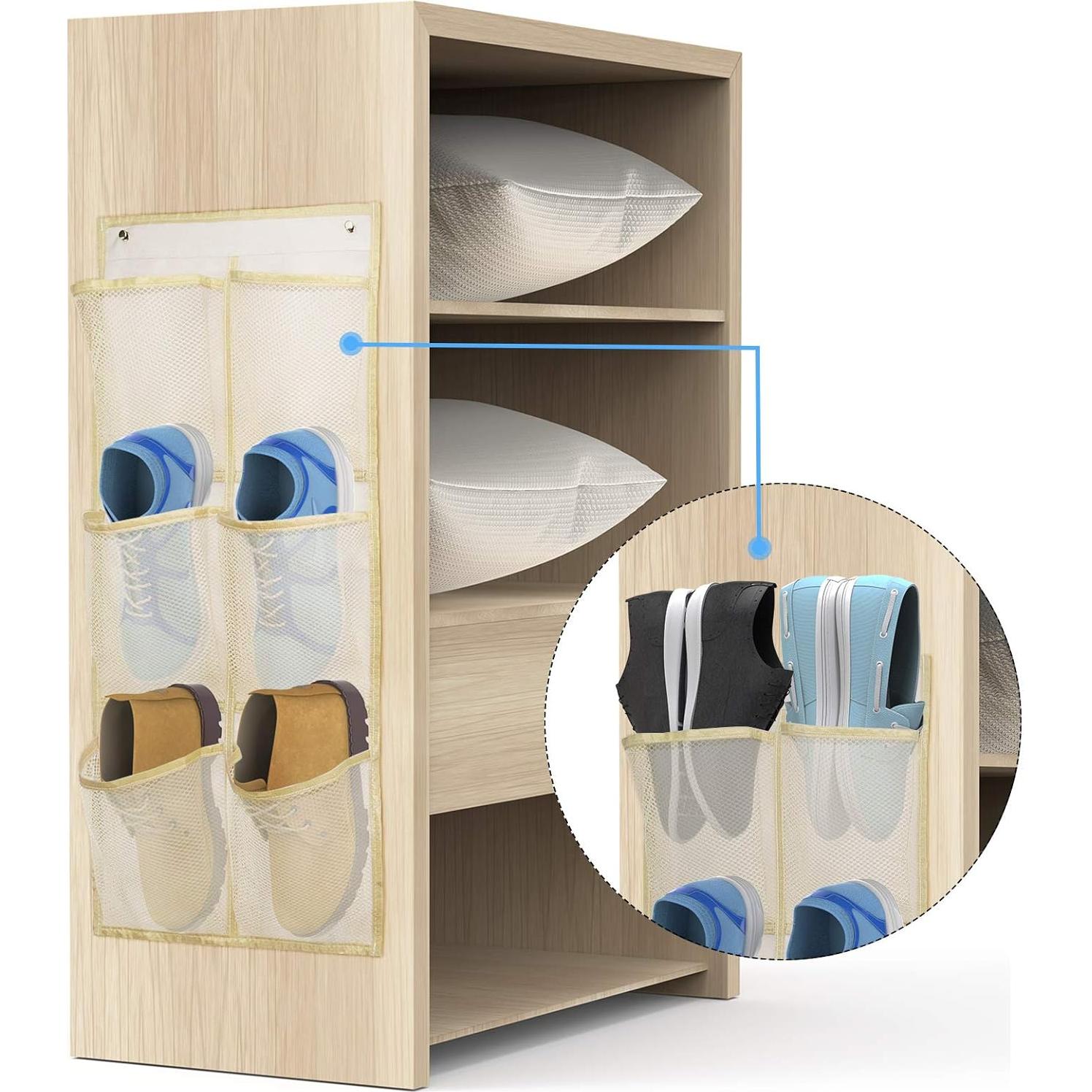 Estante para zapatos montado en la pared Yocice 2Pack Beige