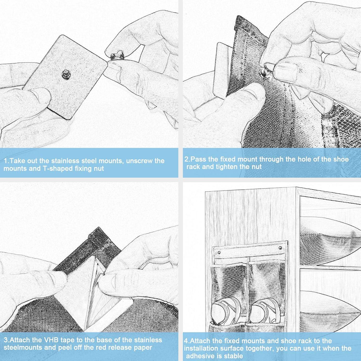 Estante para zapatos montado en la pared Yocice 2Pack Beige