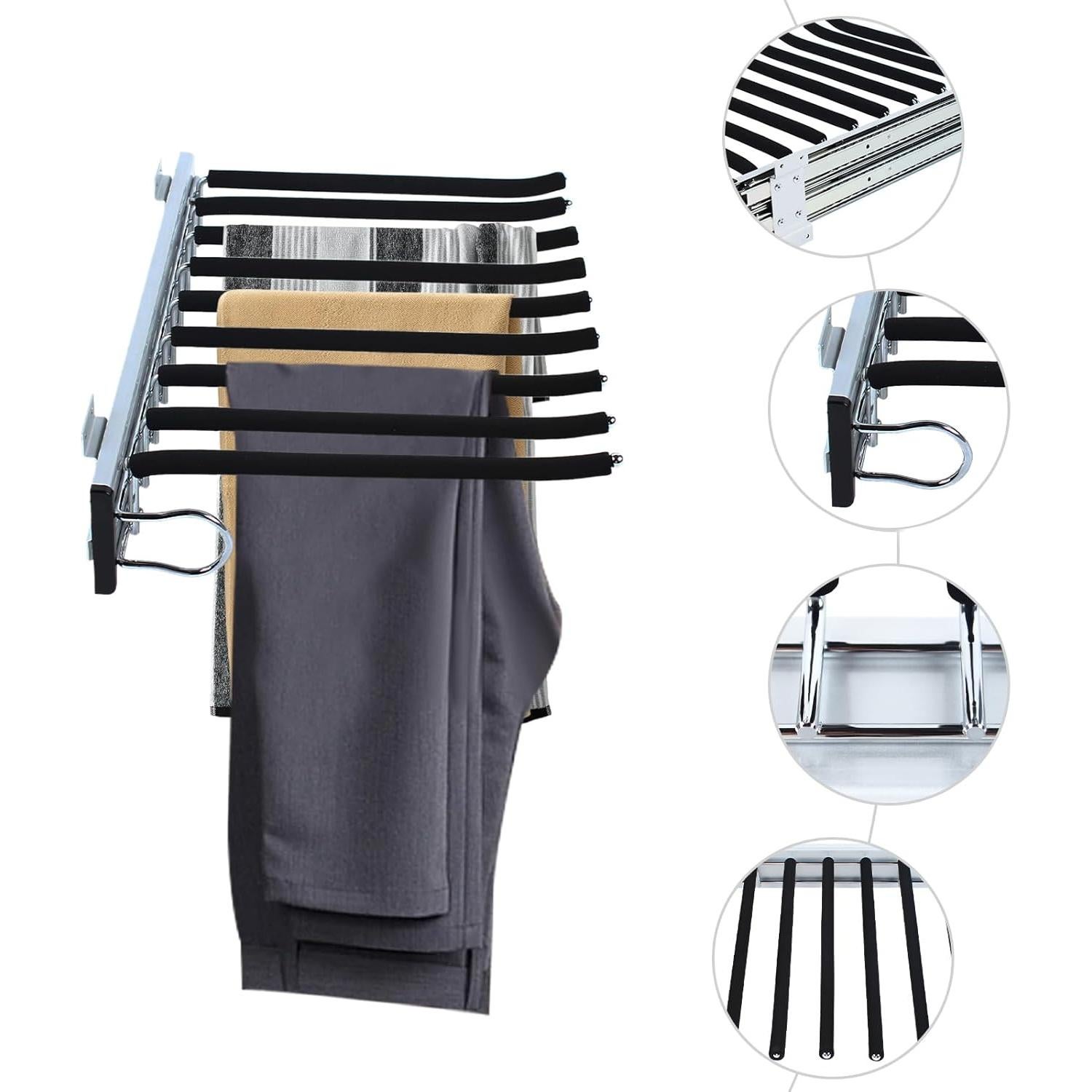 Rack de Pantalones Extraíble kunghei 9 Brazos Negro 32.6x46cm