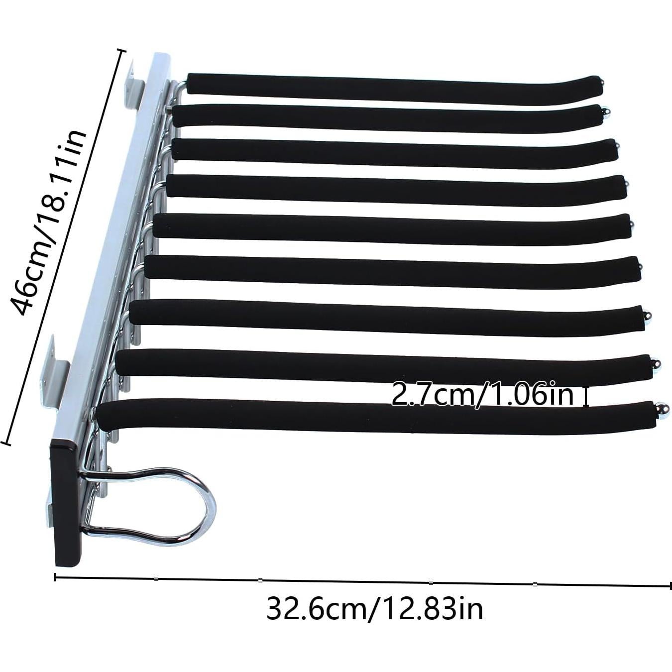 Rack de Pantalones Extraíble kunghei 9 Brazos Negro 32.6x46cm