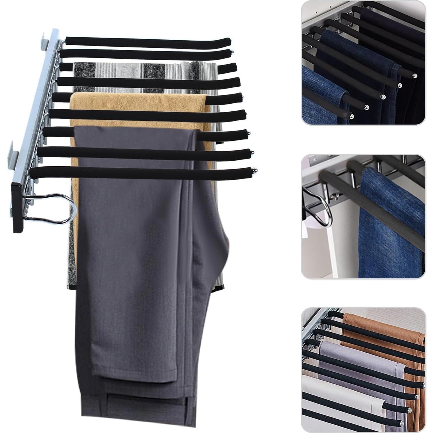 Rack de Pantalones Extraíble kunghei 9 Brazos Negro 32.6x46cm