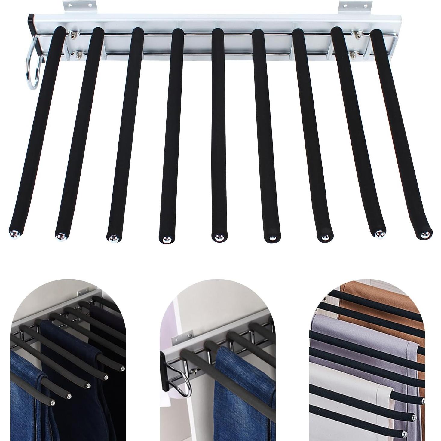 Rack de Pantalones Extraíble kunghei 9 Brazos Negro 32.6x46cm