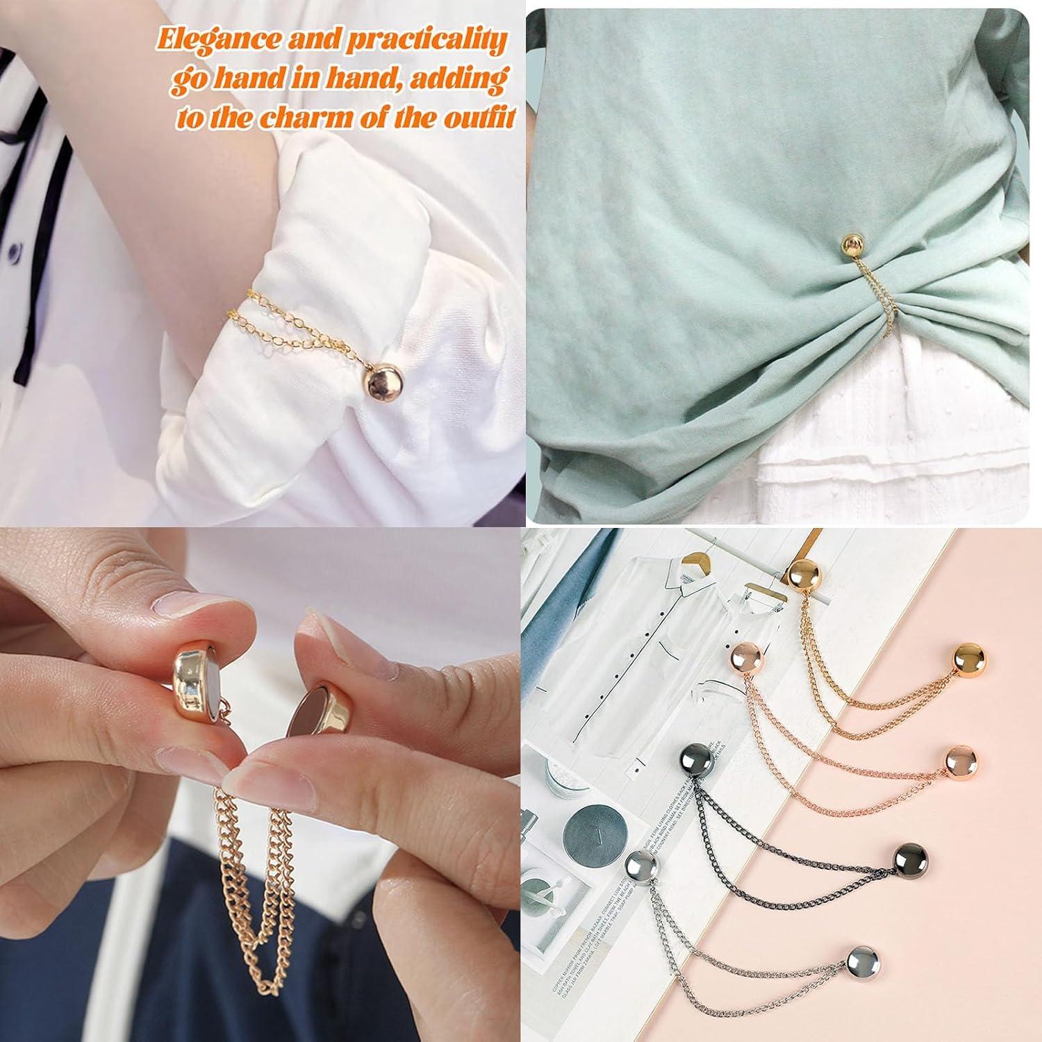 Clips de Ropa Magnéticos Multifuncionales - 4 Pcs con Cadena