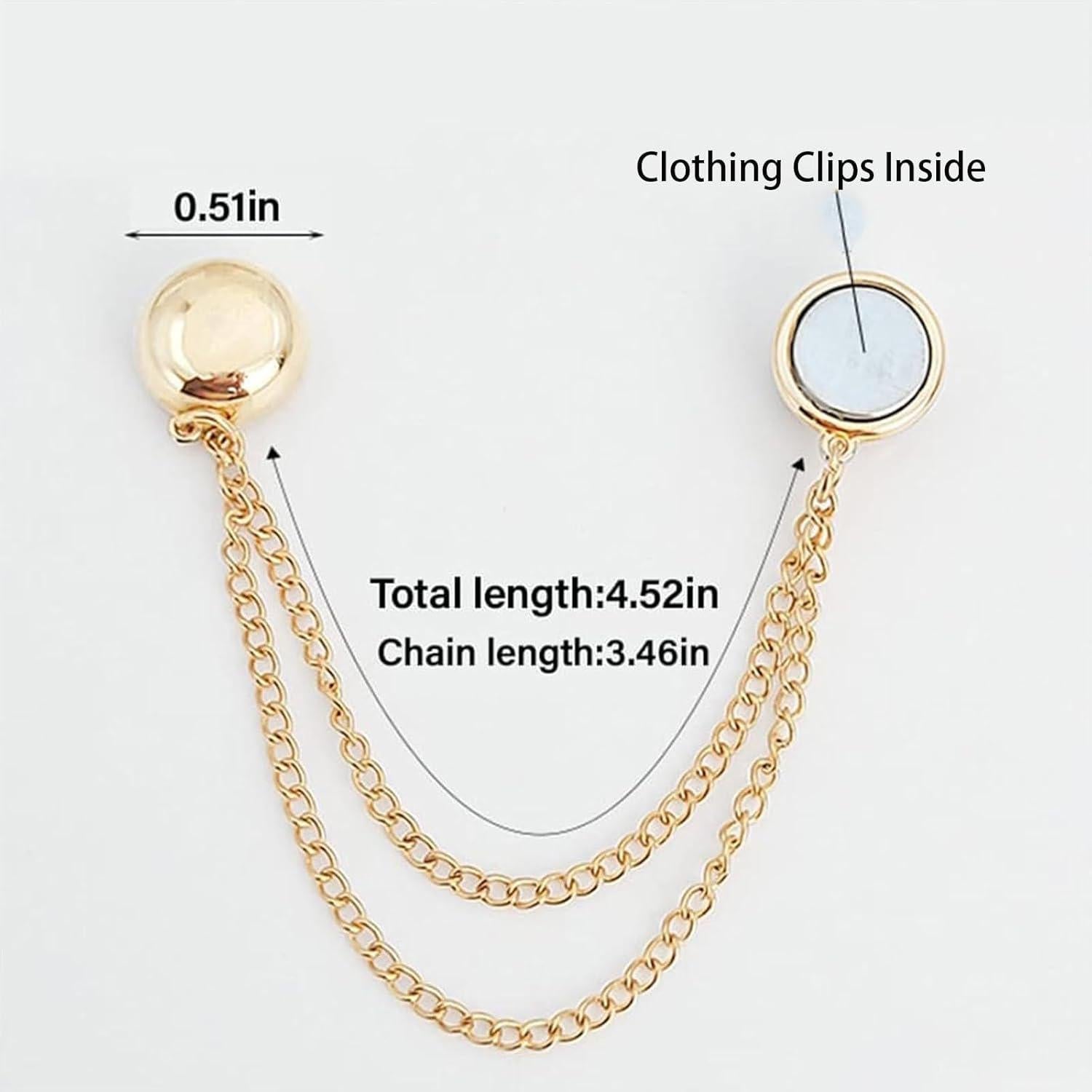 Clips de Ropa Magnéticos Multifuncionales - 4 Pcs con Cadena